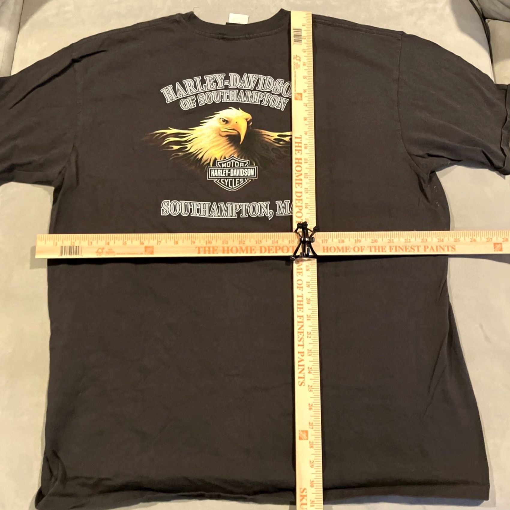 Harley Davidson VINTAGE Harley-Davidson T-Shirt Mens 2XL Black Short Sleeve Crew Neck Double-Sided Cotton Southampton, VA Affliction Style Size US XXL / EU 58 / 5 - 8 Thumbnail