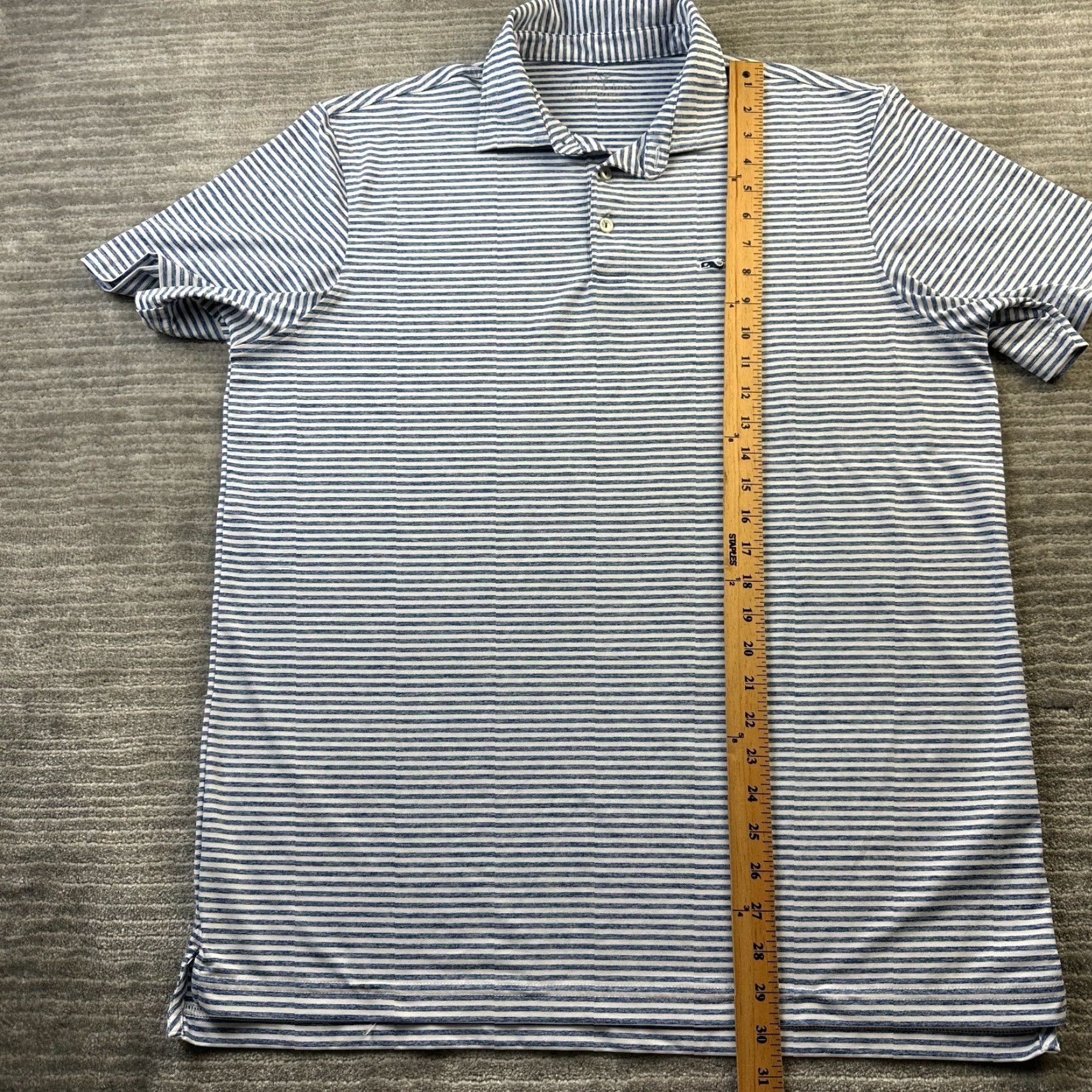 Vineyard Vines Vineyard Vines Polo Shirt Mens Large Blue Striped Performance Stretch Polo Shirt Regular Fit Short Sleeve Golf Preppy Logo Size US L / EU 52-54 / 3 - 7 Thumbnail