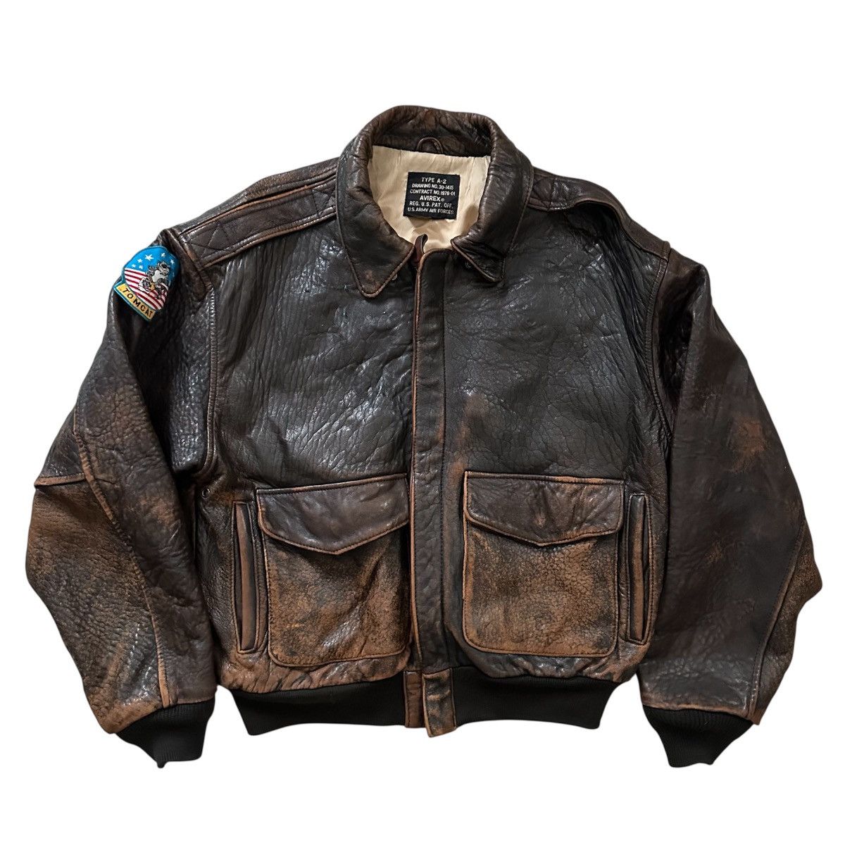 い*な様 80s avirex A-2 real leather bomber Vintage Avirex A-2 Leather Bomber Jacket Smoker | eBay