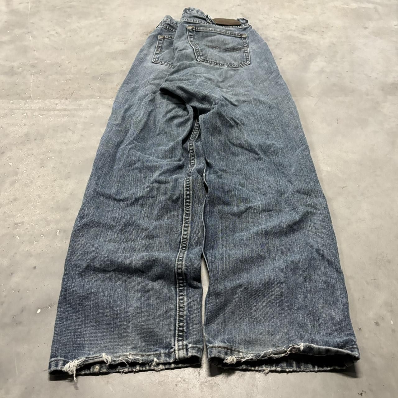 Japanese Brand × Vintage Crazy Vintage Y2K/2000s Grunge Dark Wash Distressed Skater Style Denim Jeans! Size US 36 / EU 52 - 4 Thumbnail