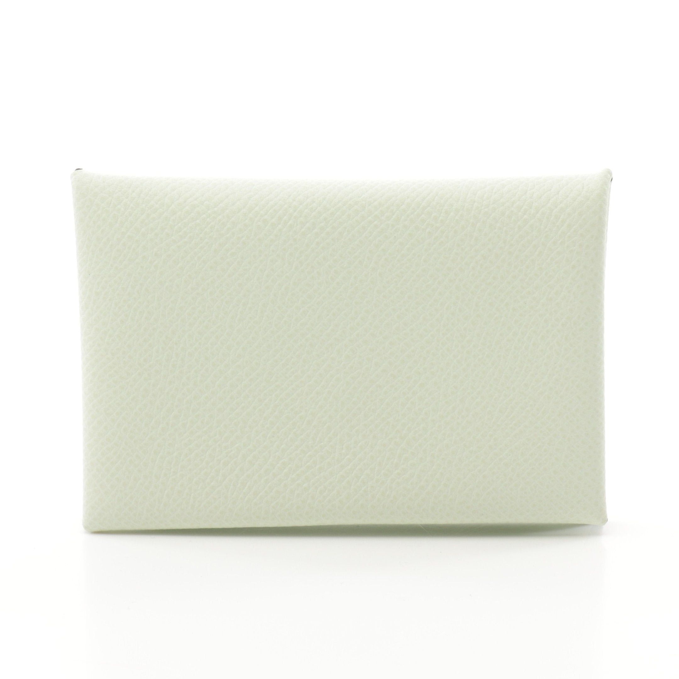 Hermes Hermes Calvi Verso Vert Fizz Veil Yucca Coin Purse Veau Epsom Light Green Silver Hardware B Stamp Size ONE SIZE - 1 Thumbnail