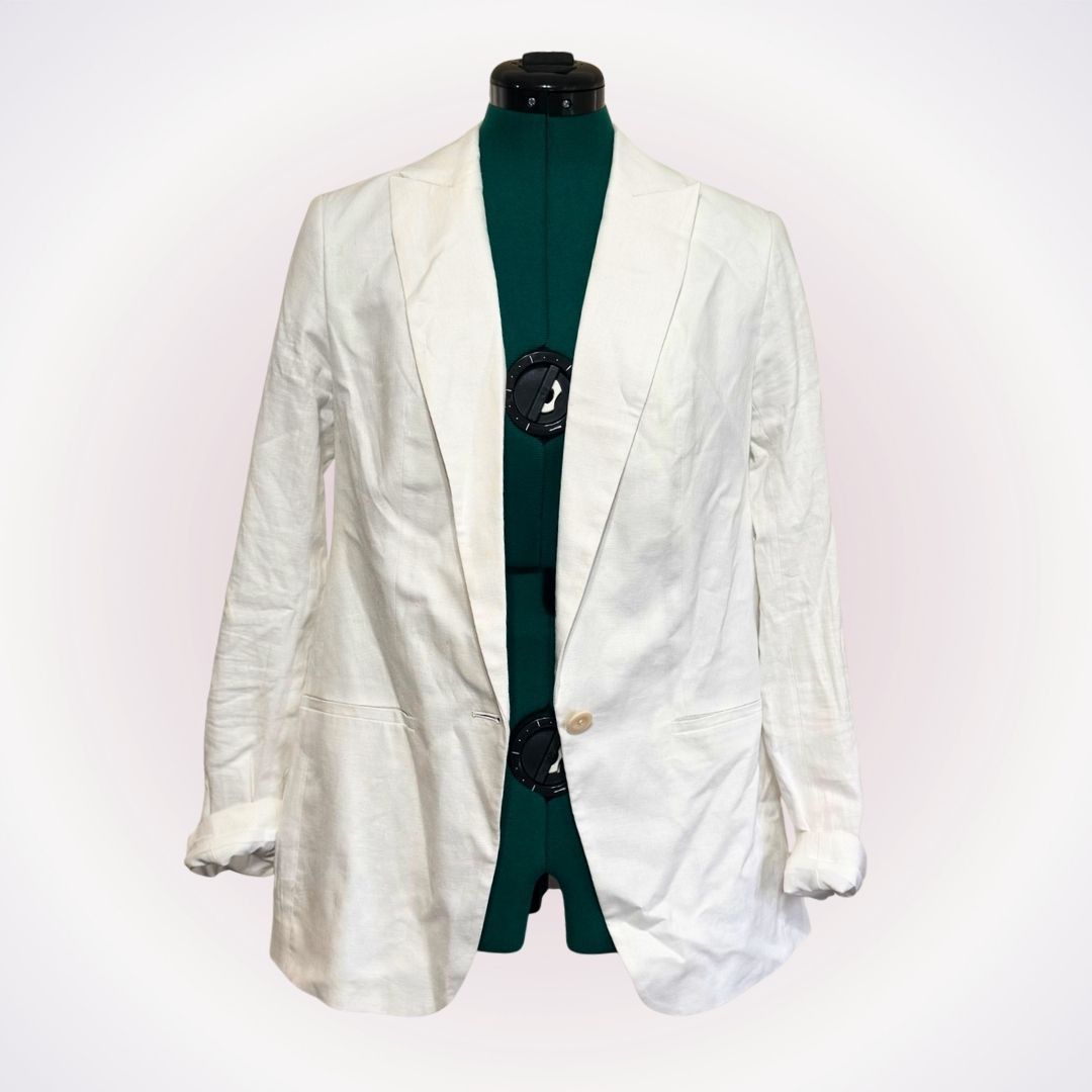 Express Express White Linen Blend Blazer | Sz S Size S / US 4 / IT 40 - 1 Thumbnail