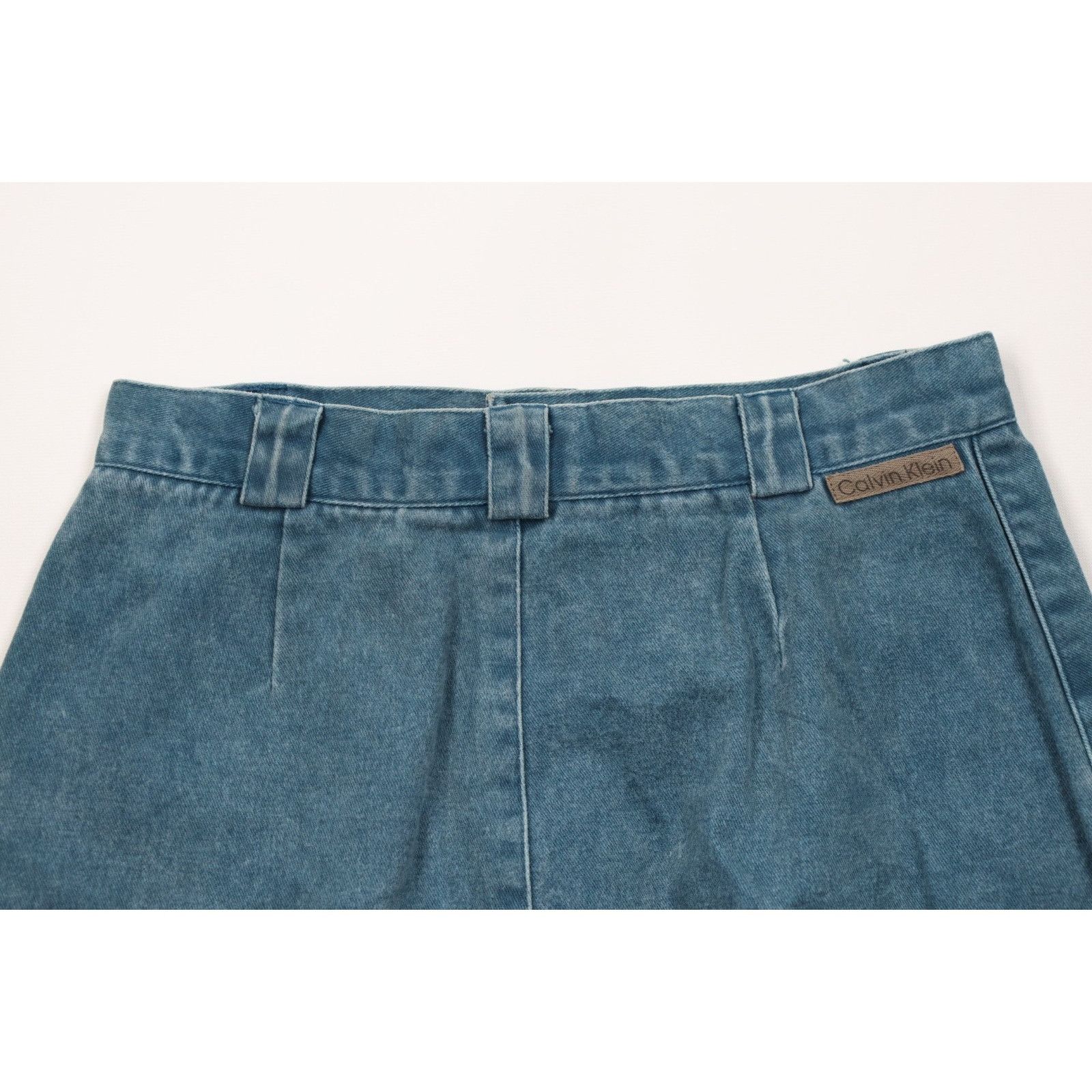 Calvin Klein Vintage 90s Calvin Klein Faded Stonewash Pigment Denim Skirt Size 34" / US 12 / IT 48 - 11 Thumbnail