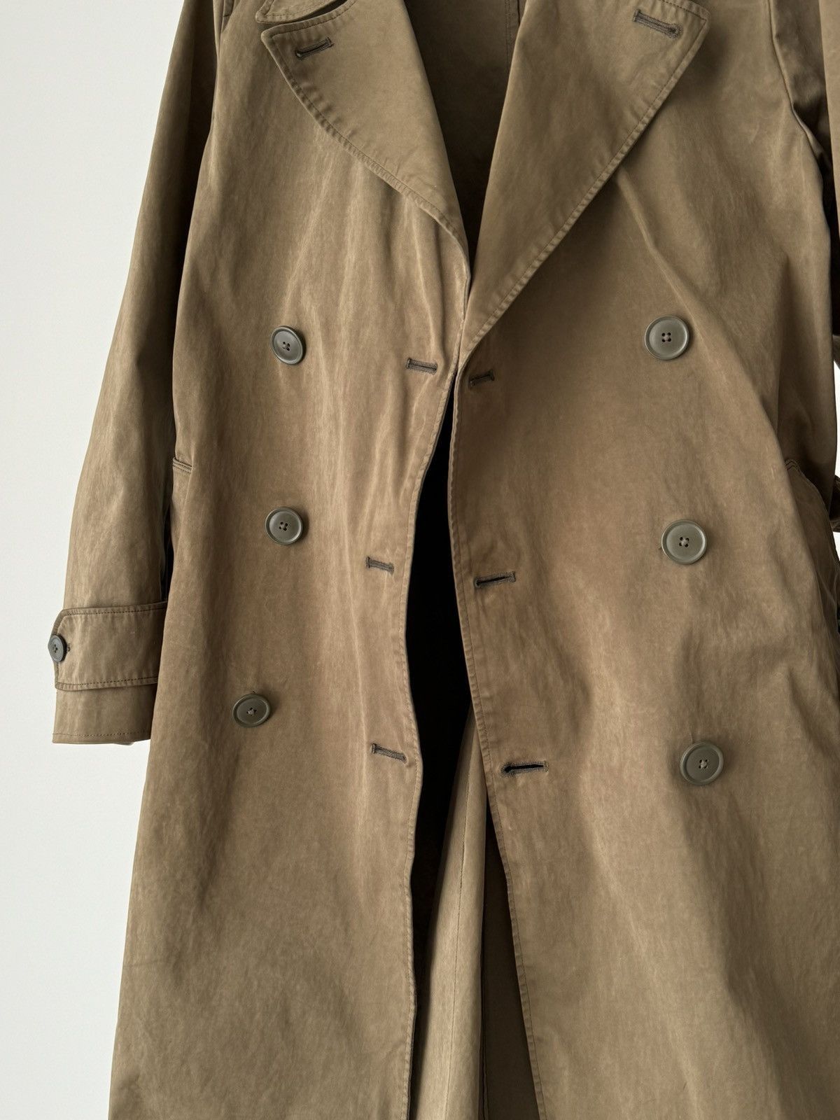 Japanese Brand × Ten C Ten C Double Breasted Belted Khaki Long Trench Coat Size US S / EU 44-46 / 1 - 5 Thumbnail