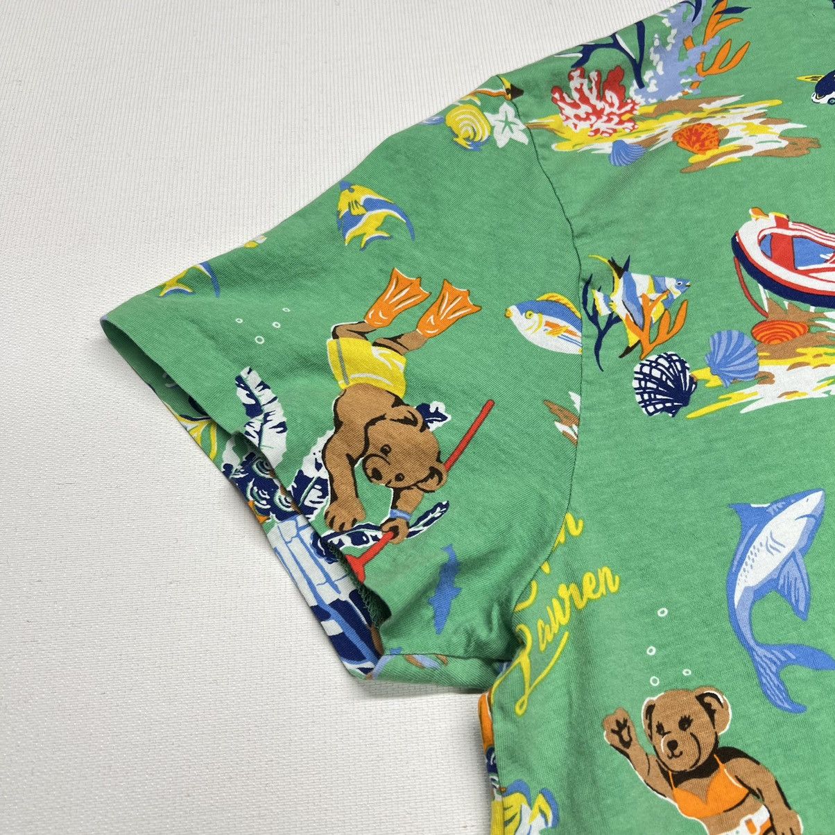 Polo Ralph Lauren Polo Ralph Lauren Tee Shirt Green Underwater Bear Fish Size US XXL / EU 58 / 5 - 15 Thumbnail