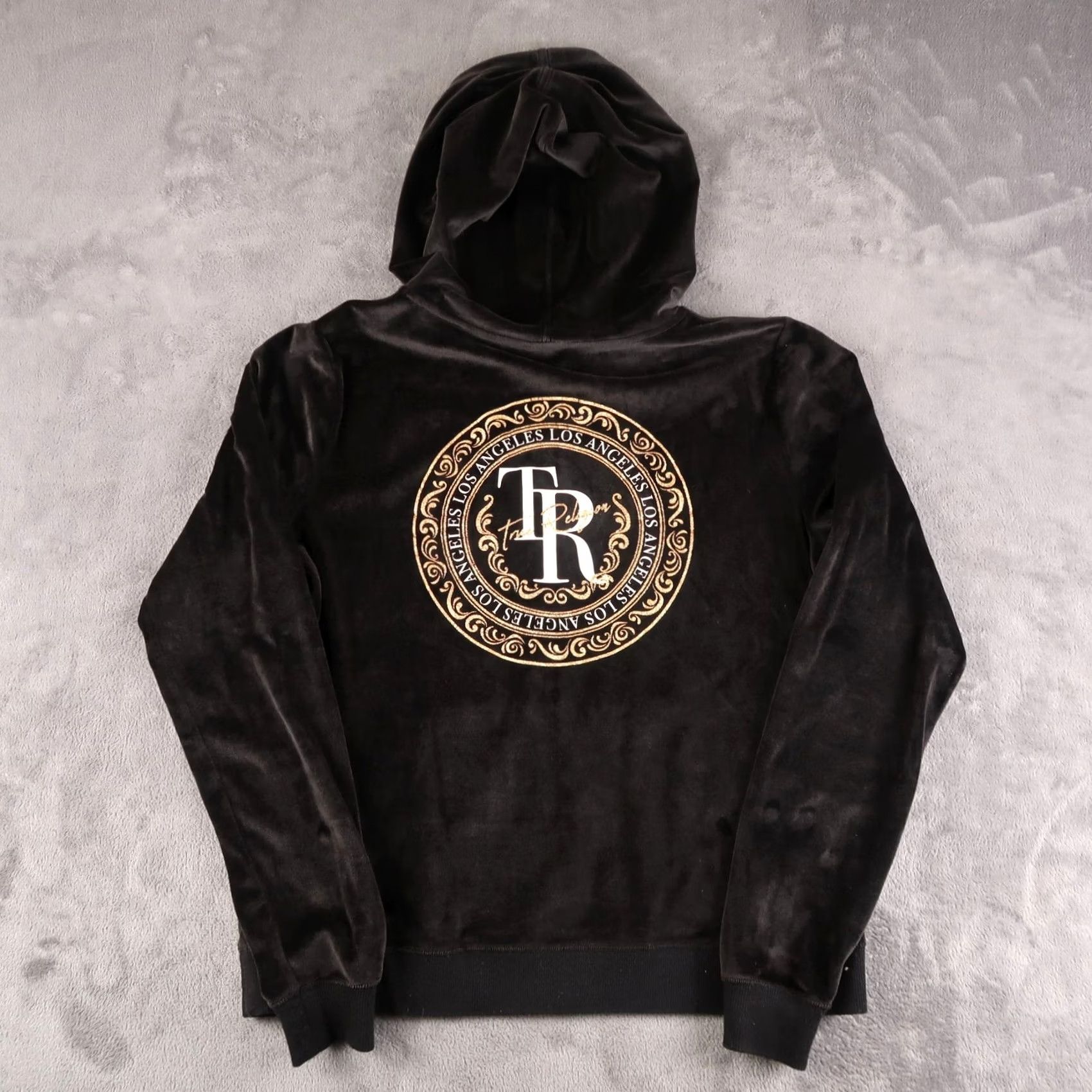 True Religion Vintage True Religion Velour Zip Up Hoodie Women's XL Black Logo Shape: Full Zip, Hooded, Pockets, Activewear Size XL / US 12-14 / IT 48-50 - 2 Thumbnail