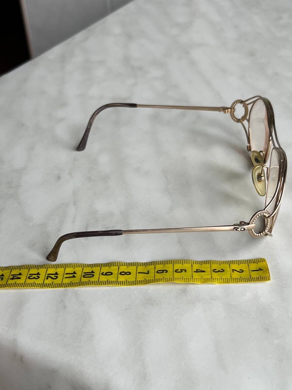 Dior Vintage Christian Dior '80s Eyeglasses Hook Frame Gold Metal Size ONE SIZE - 12 Thumbnail