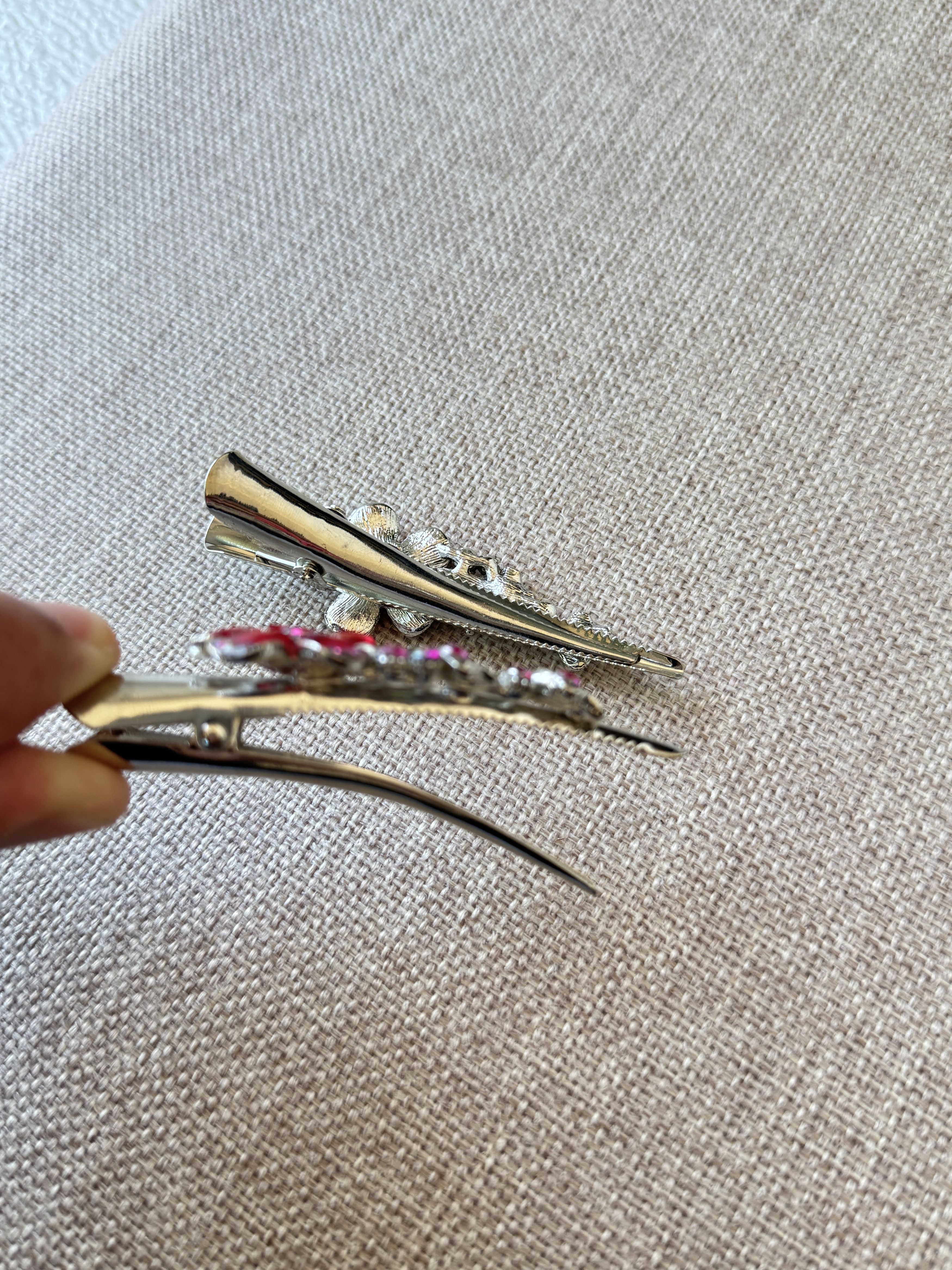 Other Pink Rhinestone Flower Hair Clip Set Size ONE SIZE - 5 Thumbnail
