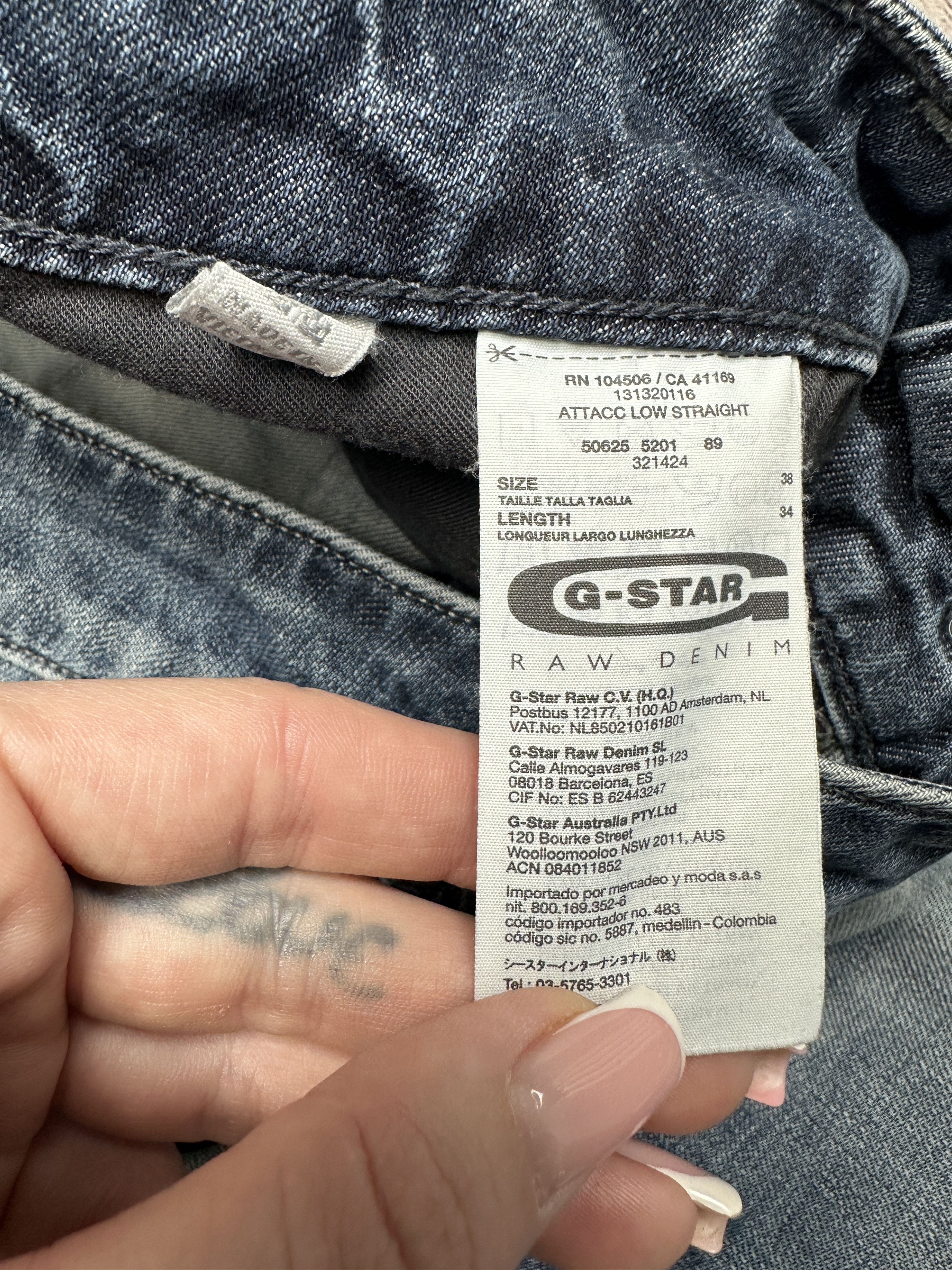 G-Star G Star Raw Attacc Low Straight Mens Denim Pants Jeans Size US 38 / EU 54 - 4 Thumbnail