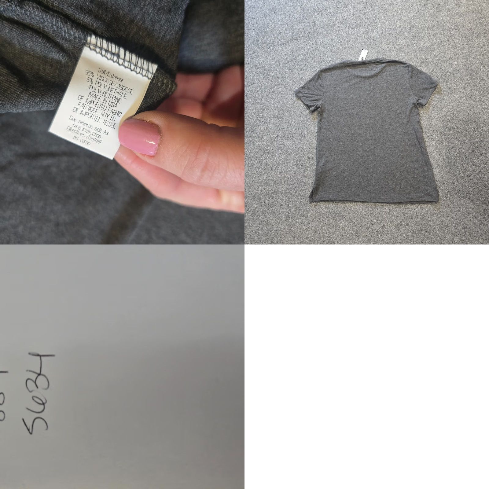 Theory Theory Top Womens Size Small Gray Ribbed Short Sleeve Stretch Minimal Capsule Top Size S / US 4 / IT 40 - 8 Thumbnail
