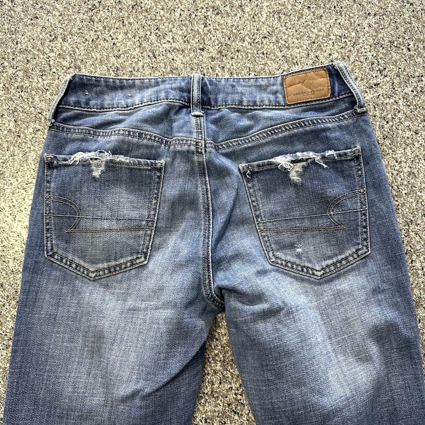American Eagle Outfitters American Eagle Outfitters Jeans Women's 0 Mid Rise Tomgirl Distressed Tapered Blue 5-Pocket Denim Wear Size 26" / US 2 / IT 38 - 4 Thumbnail