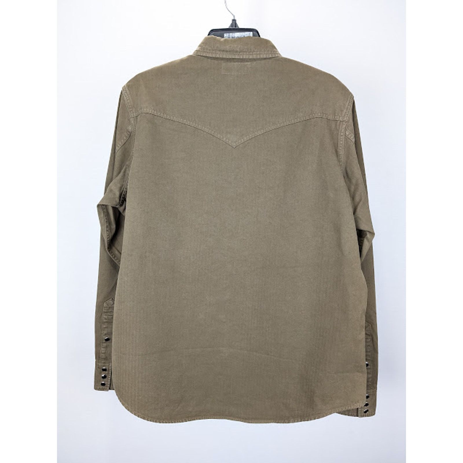 Saint Laurent Paris o1rshd1 Classic Western Shirt in Khaki Dyeing Stonewa Size US L / EU 52-54 / 3 - 10 Thumbnail