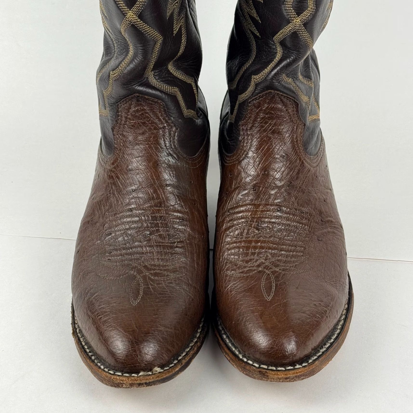 Vintage VINTAGE Larry Mahan Boots Men 7 XE Brown Leather Western Cowboy Made USA Western, Leather, XE Width, 7 Size US 7 / EU 40 - 7 Thumbnail