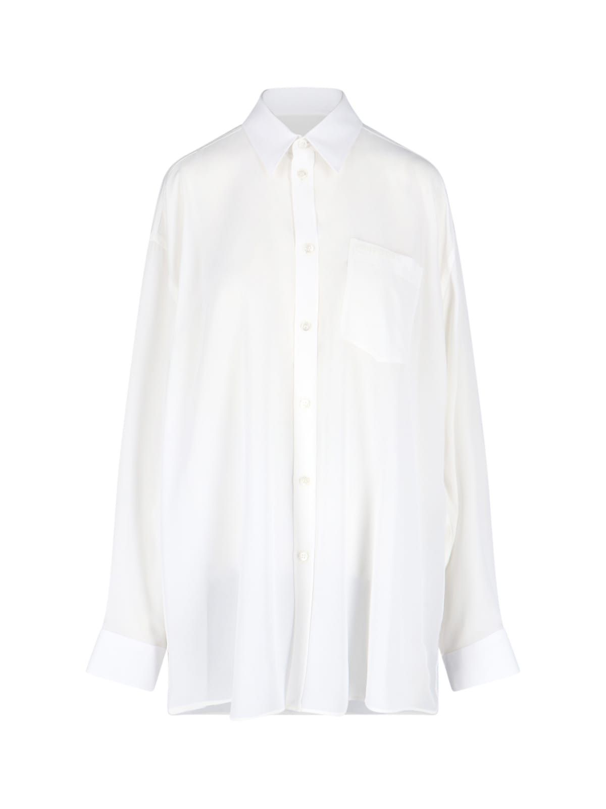 Balenciaga o1bcso1str1124 Fluid Blouse Shirt in White Size XS / US 0-2 / IT 36-38 - 1 Thumbnail