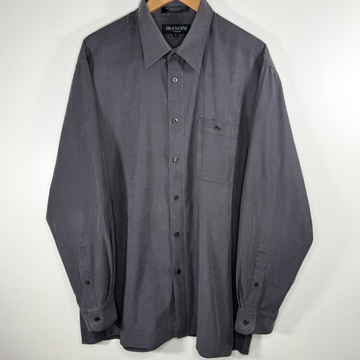 Baldinini × Vintage Vintage 90’s Brandini Men’s XL Button-Up Shirt - Silky Suede Size US XL / EU 56 / 4 - 1 Thumbnail