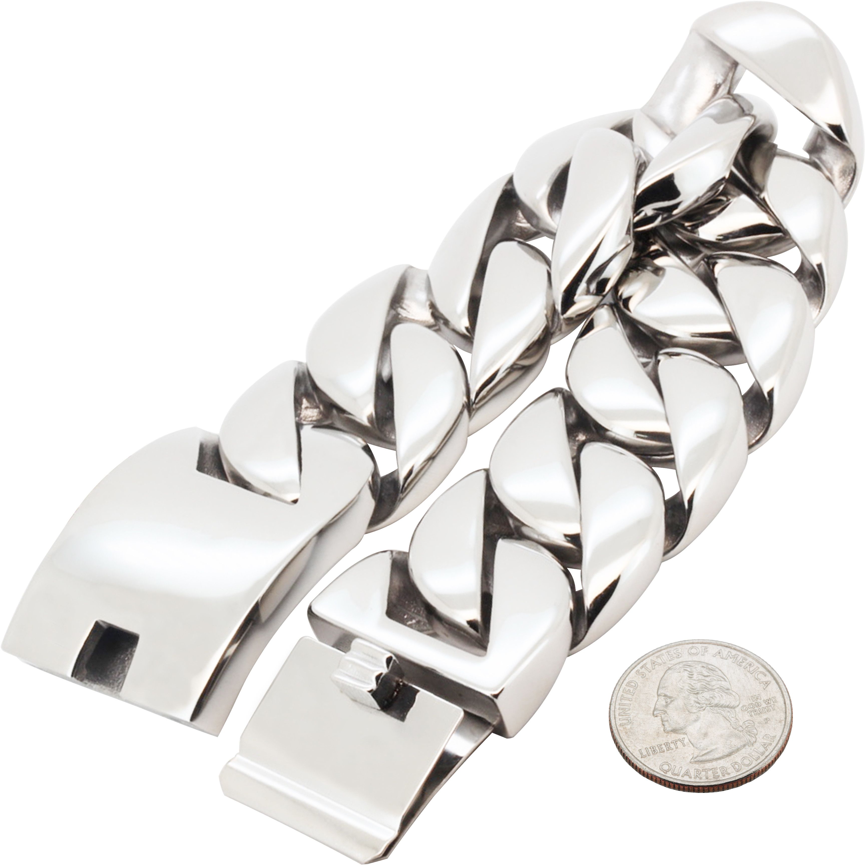 Other 316L Stainless Steel 30mm Cuban Link Bracelet 9” Size ONE SIZE - 2 Thumbnail