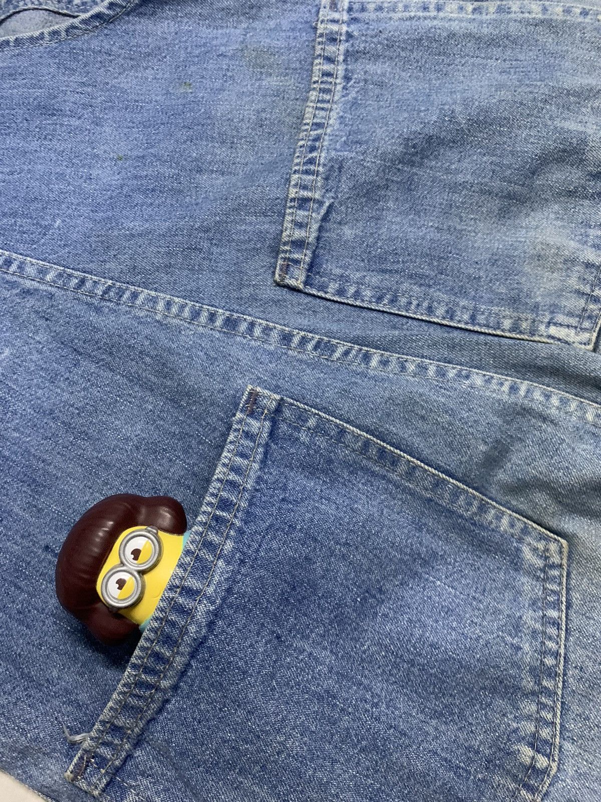 Oshkosh Vintage 90s Oshkosh BGosh Faded Denim Carpenter Overalls Size US 29 - 19 Thumbnail