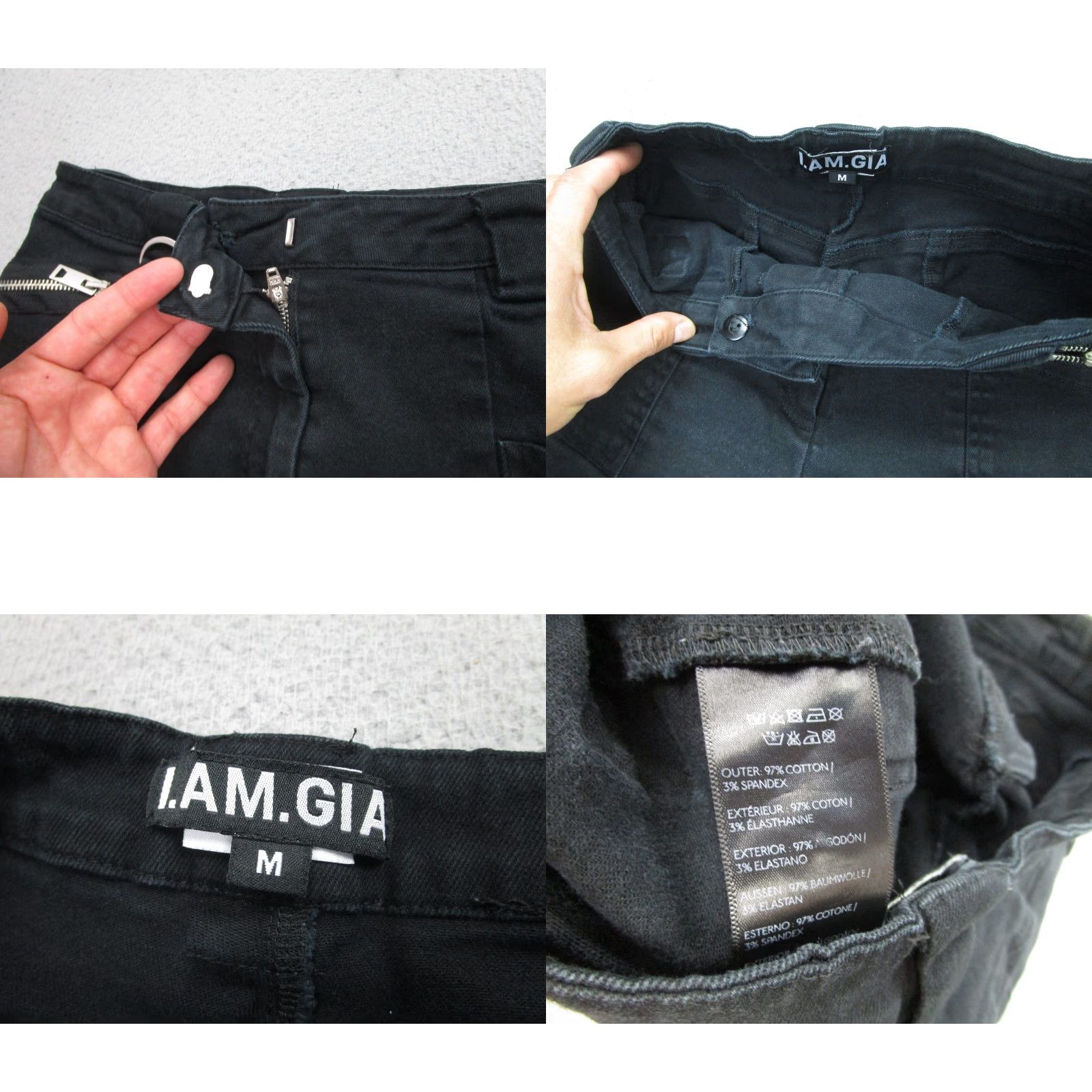 I.AM.GIA VINTAGE I.AM.GIA Pants Womens Medium Cargo Pants with Zip Off Legs Black Streetwear Utility Pockets Size 32" / US 10 / IT 46 - 8 Thumbnail