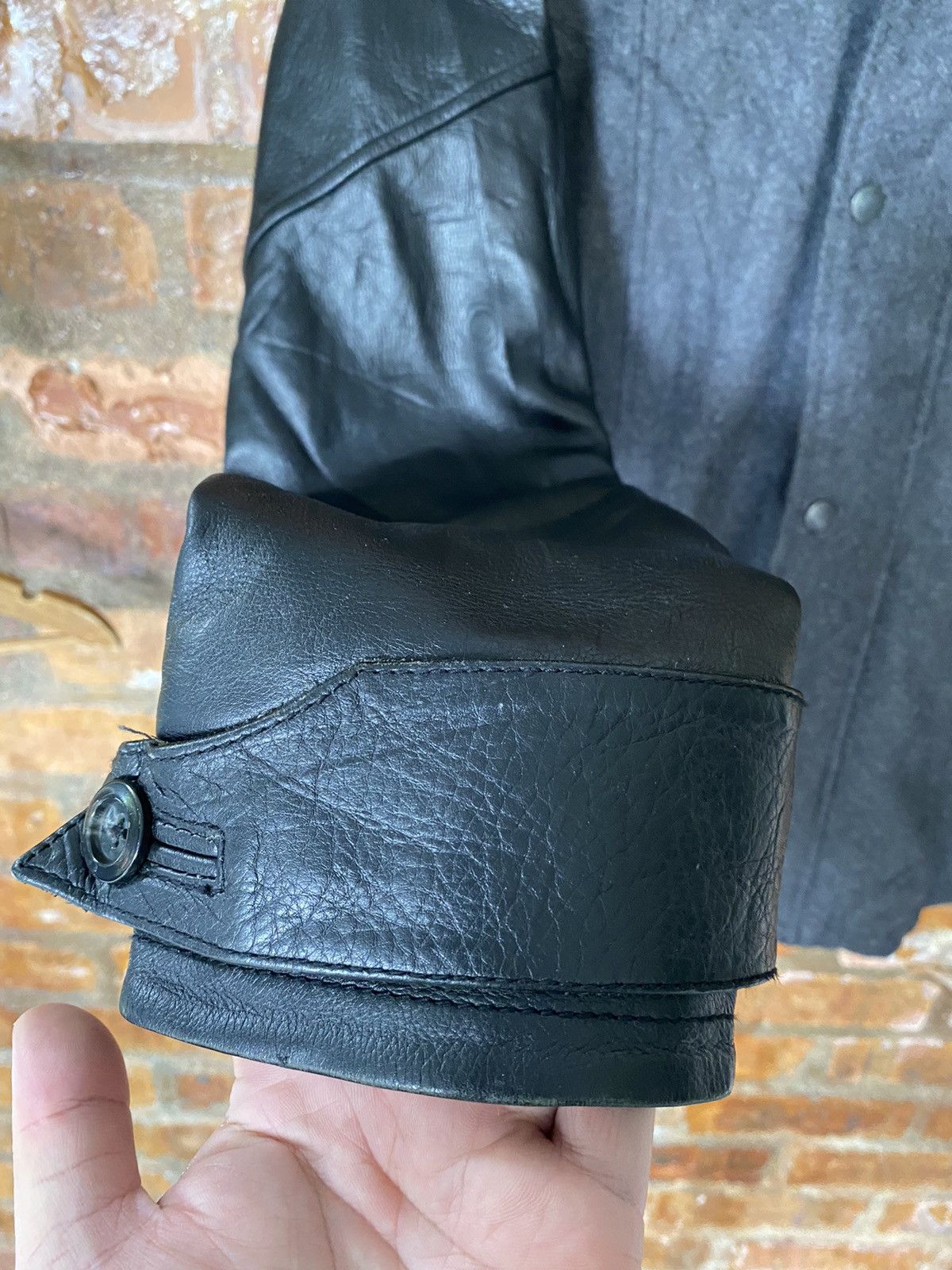 Tete Homme 🔥2000s Tete Homme Leather sleeve varsity wool jacket Size US L / EU 52-54 / 3 - 11 Thumbnail
