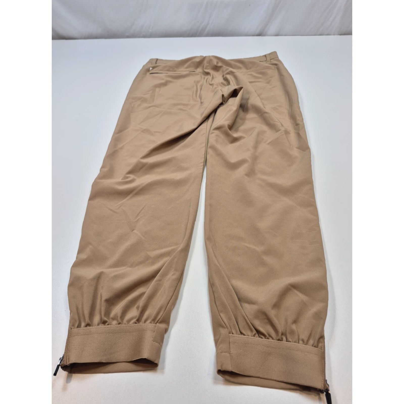 Vintage Primo Pants Mens 32 Beige Jogger Tapered Ankle Zip Pocket Stretch Microfiber Slim Front Flat Front Zip Fly Casual Modern 90s? Size US 32 / EU 48 - 7 Thumbnail