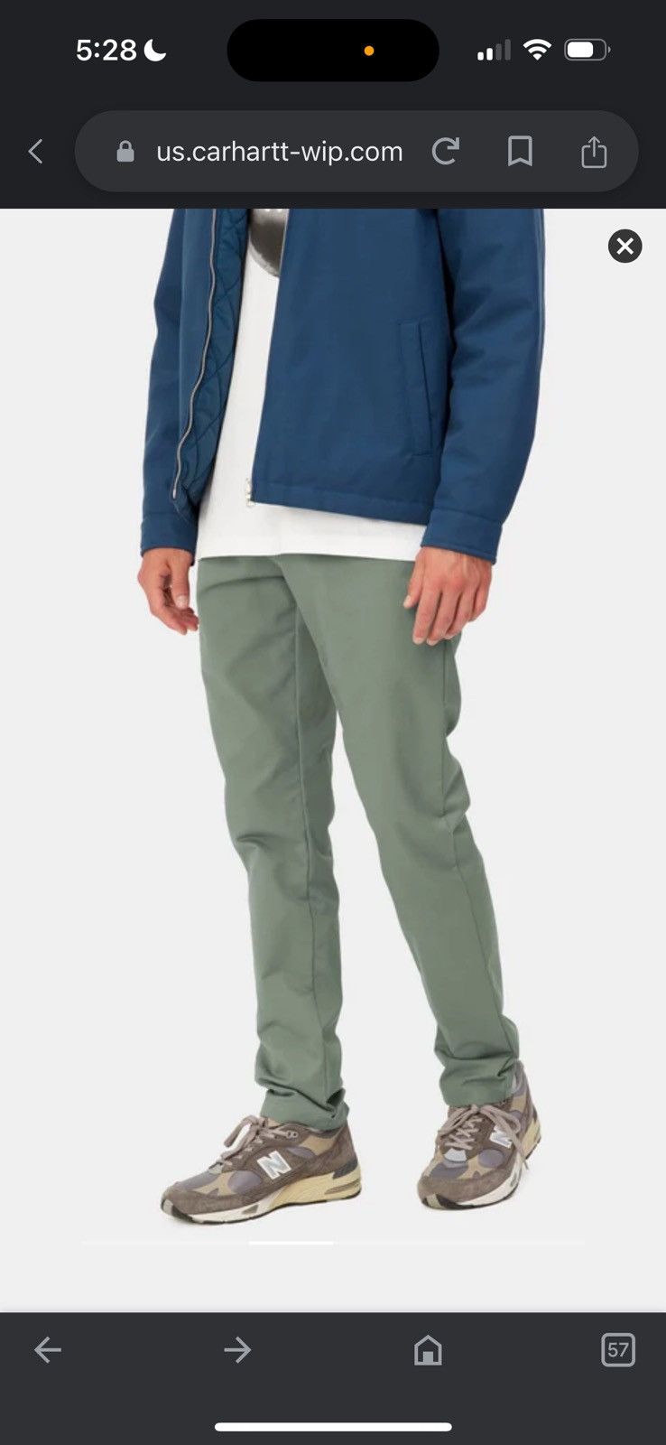 Carhartt WIP - Sid Pant - Smoke Green
