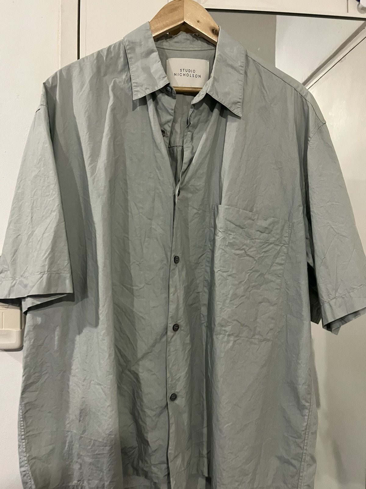 Studio Nicholson Studio Nicholson Pete Shirt Pastel Green Short Sleeve Boxy Size US L / EU 52-54 / 3 - 2 Thumbnail