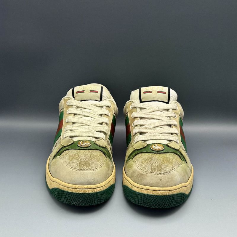 Gucci Gucci Screener Distressed Leather Sneakers for Men - Size US 8.5 / EU 41-42 - 2 Thumbnail