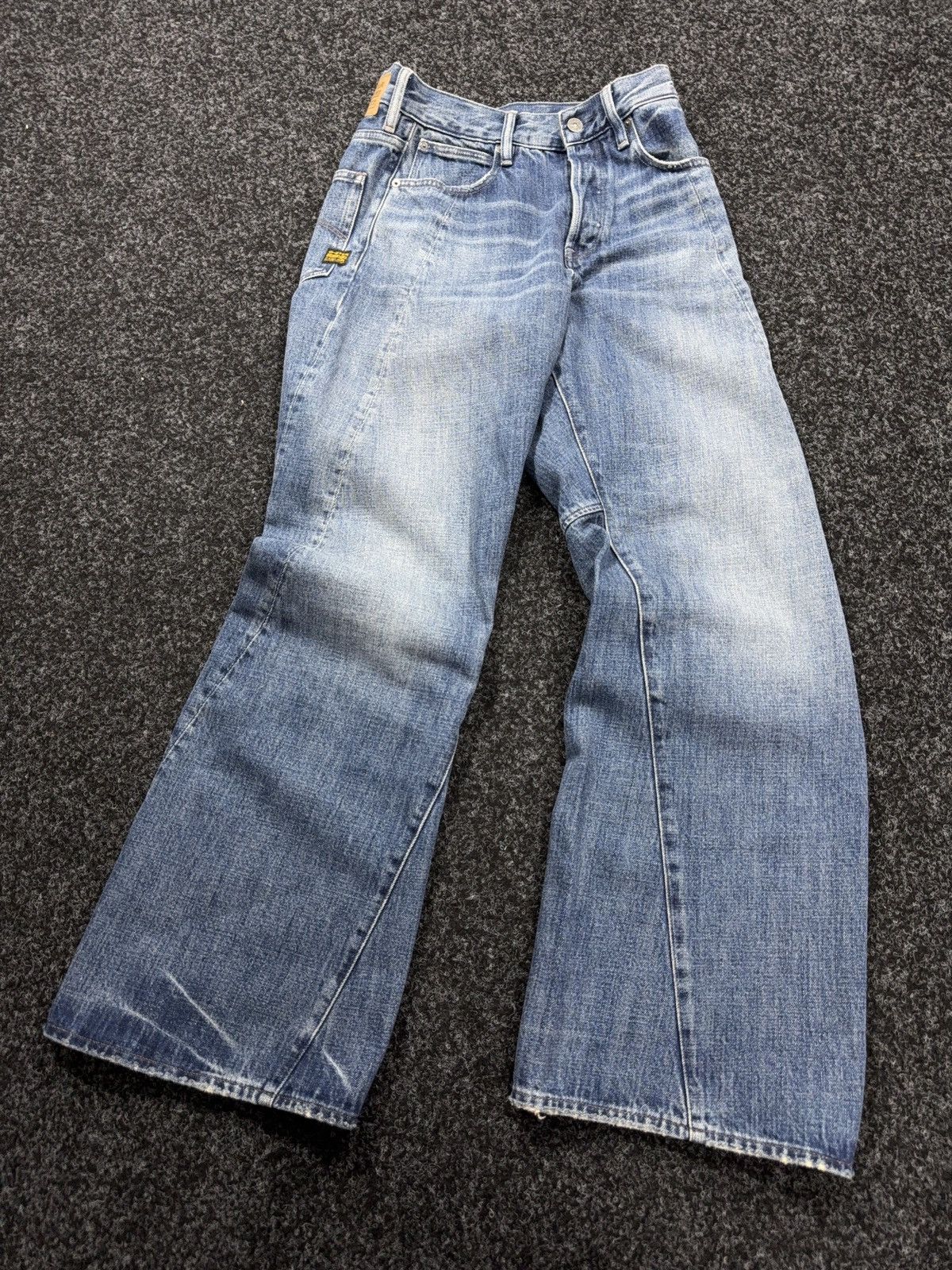 G-Star Vntg 00s G-Star RAW Contor 3D Wide Tapered Washed JeansY2K Size 25" / US 0 / IT 36 - 12 Thumbnail