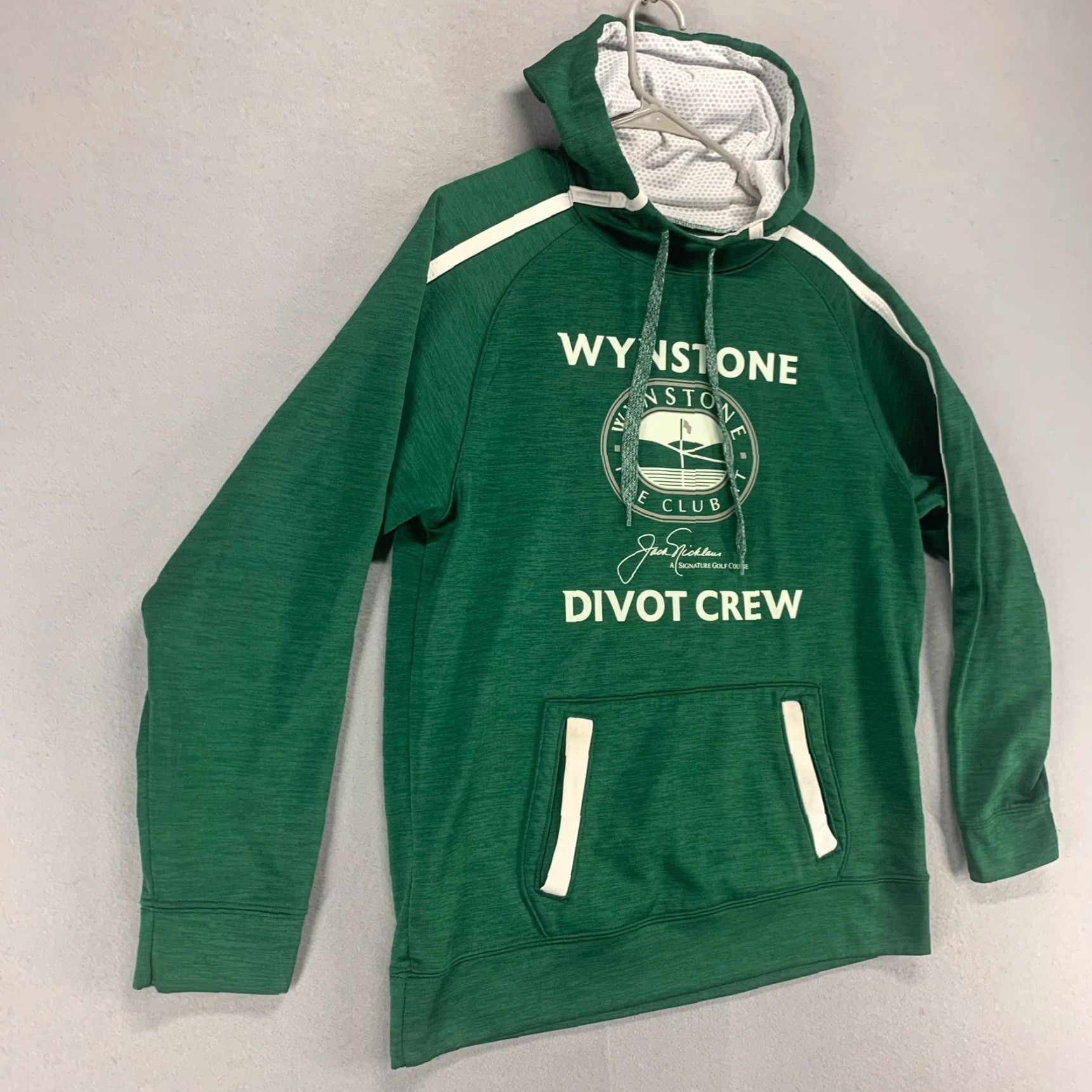 Vintage Jack Nicklaus Hoodie Mens Medium Green Pullover Divot Crew Pullover Wynstone Logo Pockets Lightweight Outdoor Pattern Solid Size US M / EU 48-50 / 2 - 2 Thumbnail