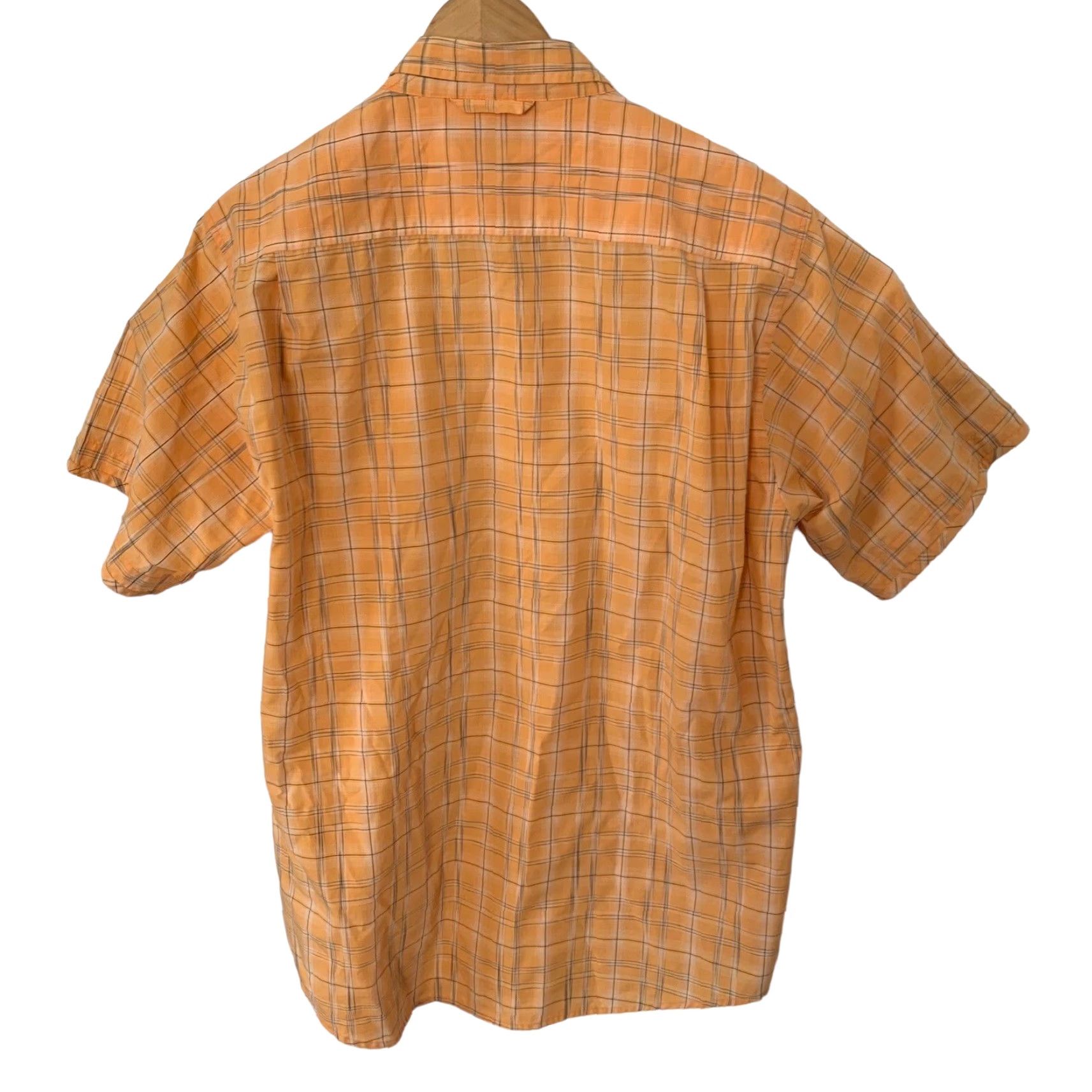 ExOfficio VINTAGE ExOfficio Shirt Mens L Orange Plaid Short Sleeve Button-Down Collared Breathing Lightweight Cotton Blend Pockets Size US L / EU 52-54 / 3 - 4 Thumbnail