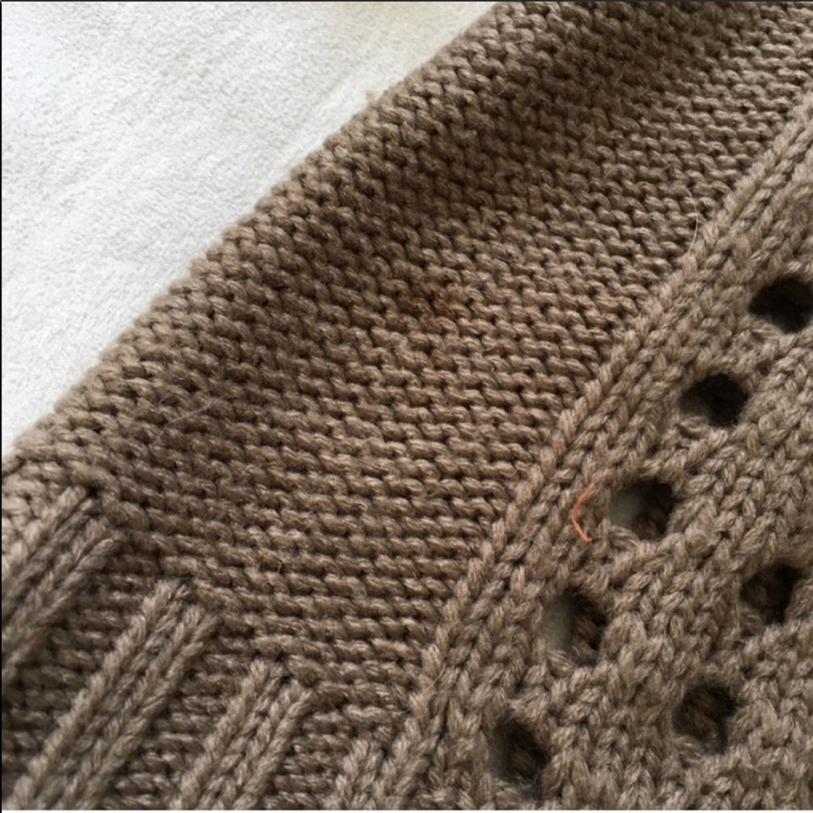 Nordstrom NORDSTROM Trouve Open Weave Pullover Sweater Chunky Knit Size L / US 10 / IT 46 - 7 Thumbnail