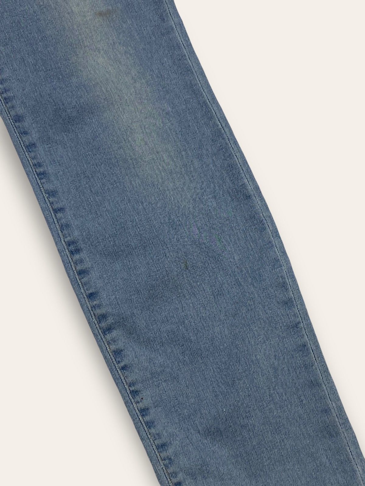 Jean Vintage VERSUS VERSACE Blue Animal Patch Jeans Slim Y2K Size 31" - 16 Thumbnail