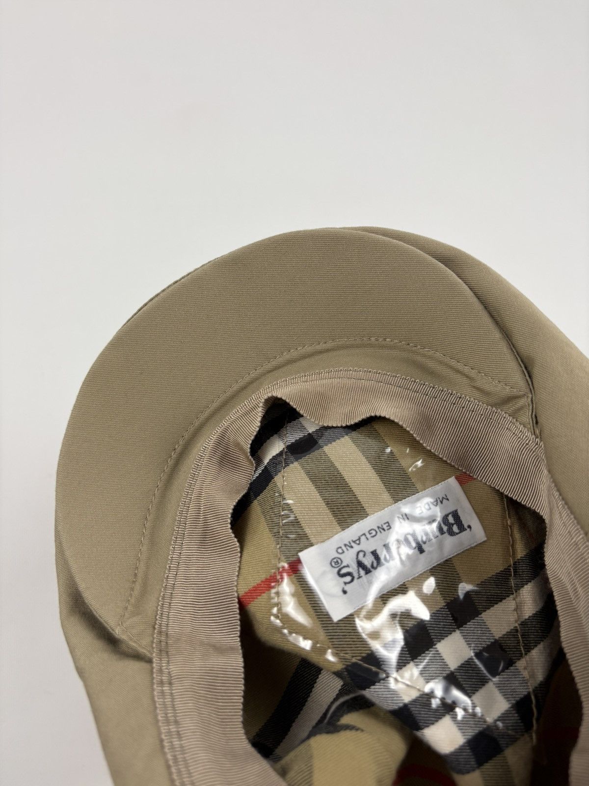 Burberry Rare 90's Burbeerry's Nova Check Lining Tan Plaid Flat Newsboy Cap Visor Driver Hat Size ONE SIZE - 16 Thumbnail