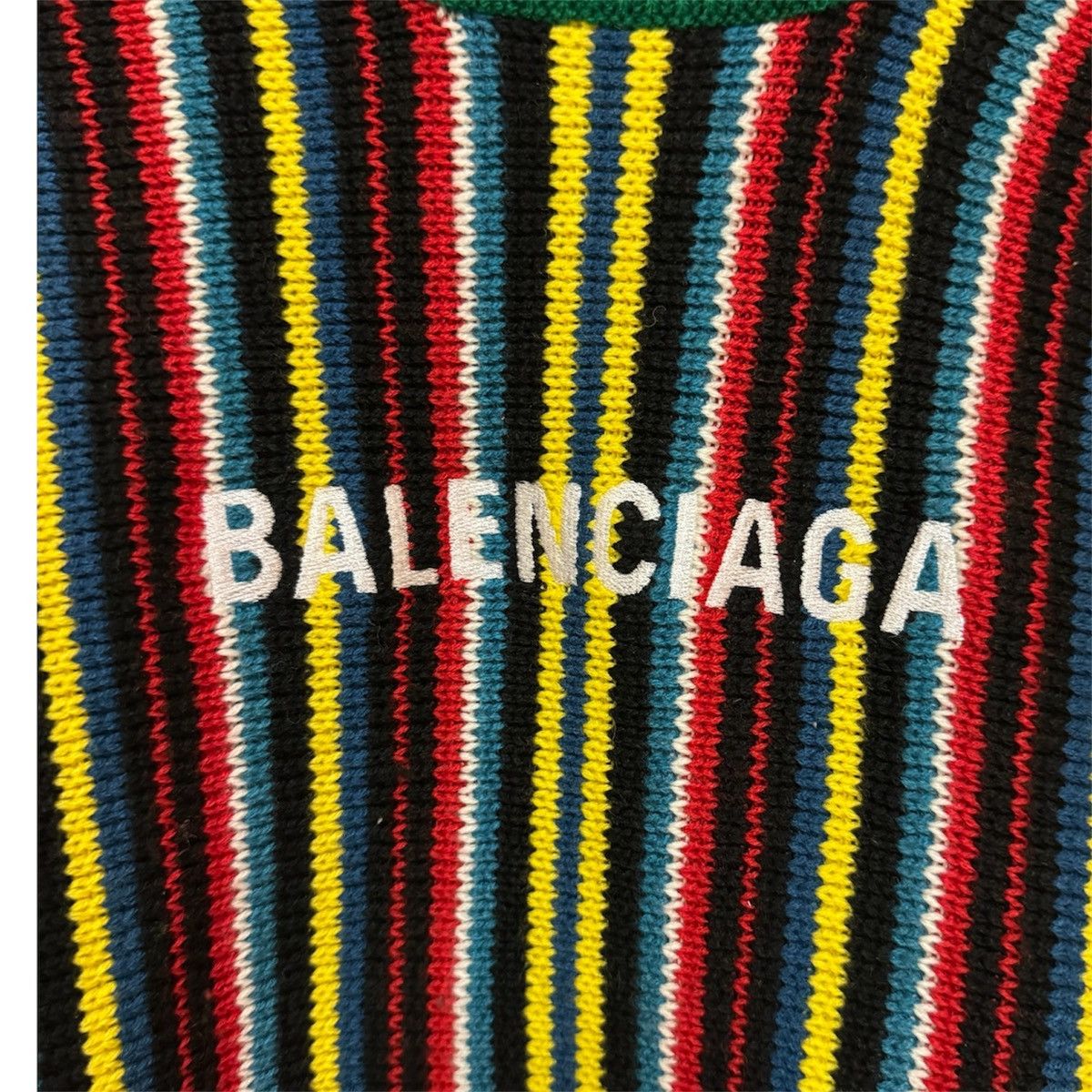 Balenciaga Balenciaga Striped Multicolor Wool Cashmere Sweater Size US M / EU 48-50 / 2 - 2 Thumbnail