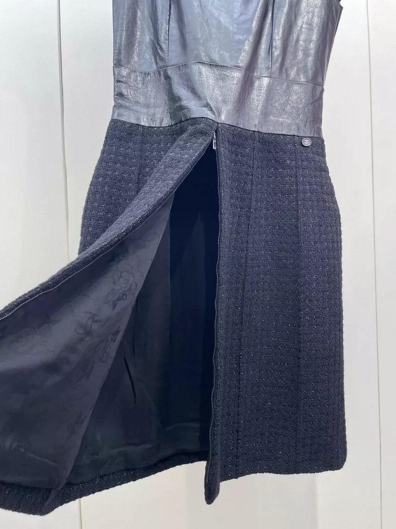 Chanel Chanel Calfskin tweed stitching dress 2504-Nextarrow Size S / US 4 / IT 40 - 5 Thumbnail