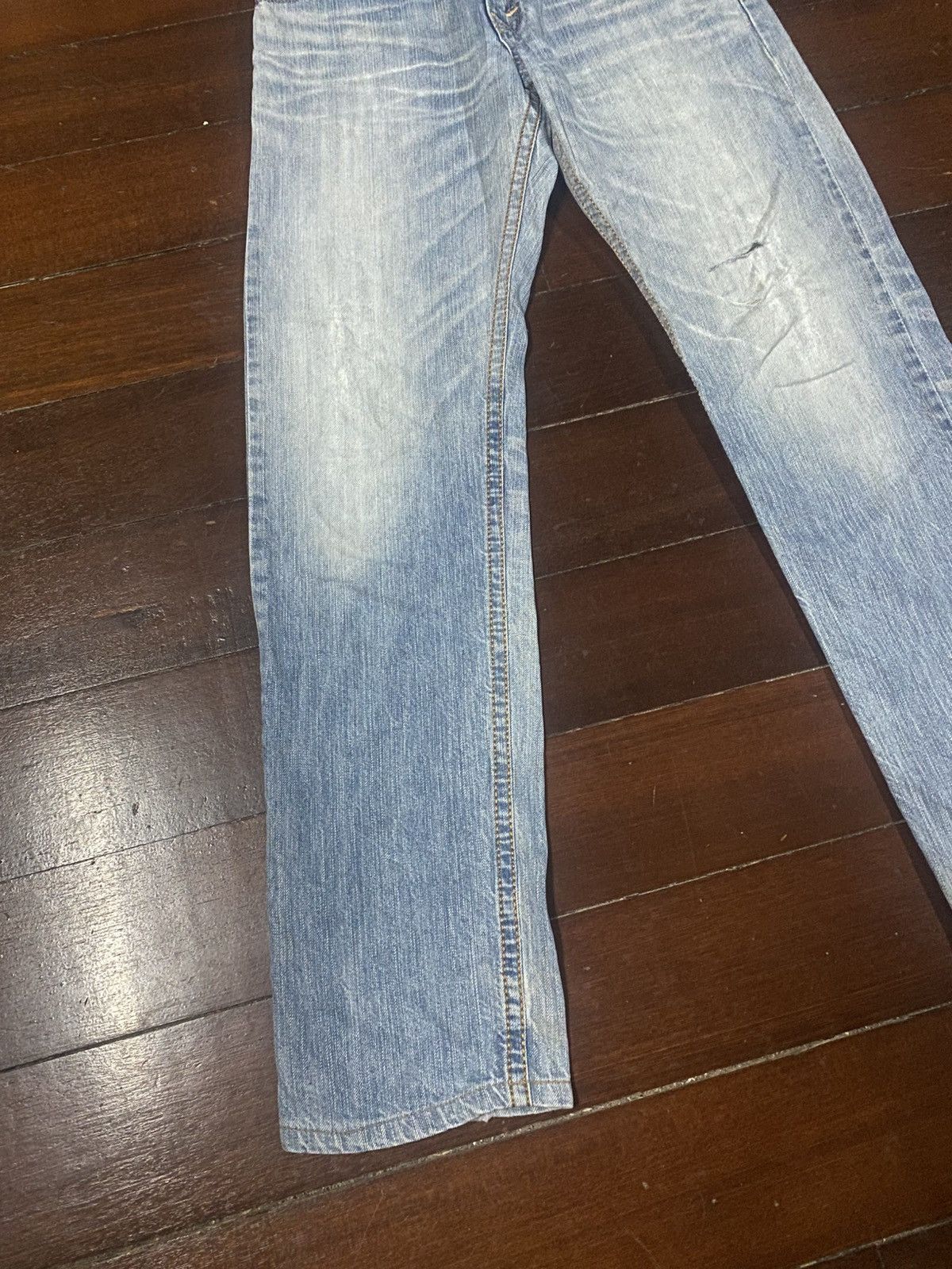 Edwin Thrashed Dirty Mud Edwin Exclusive Vintage Baggy Jeans🇯🇵 Size US 28 / EU 44 - 3 Thumbnail