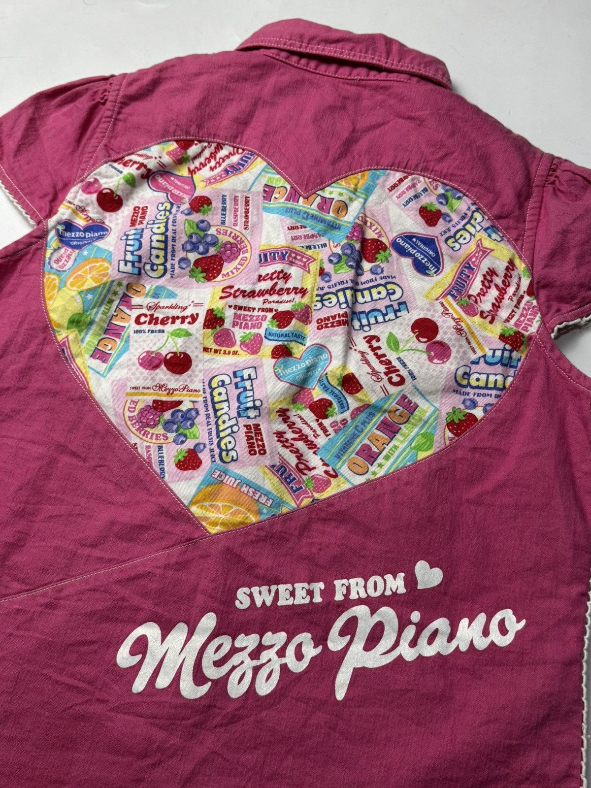 Angel Blue Mezzo Piano 2000s Love Fruit Button Shirt Size M / US 6-8 / IT 42-44 - 4 Thumbnail