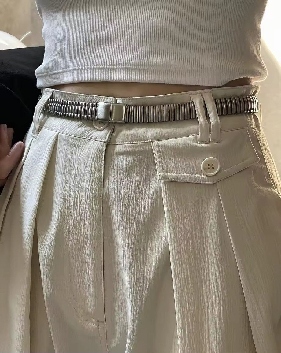 Leather × Vintage Ladies Stainless steel Waist Belt Size ONE SIZE - 6 Thumbnail