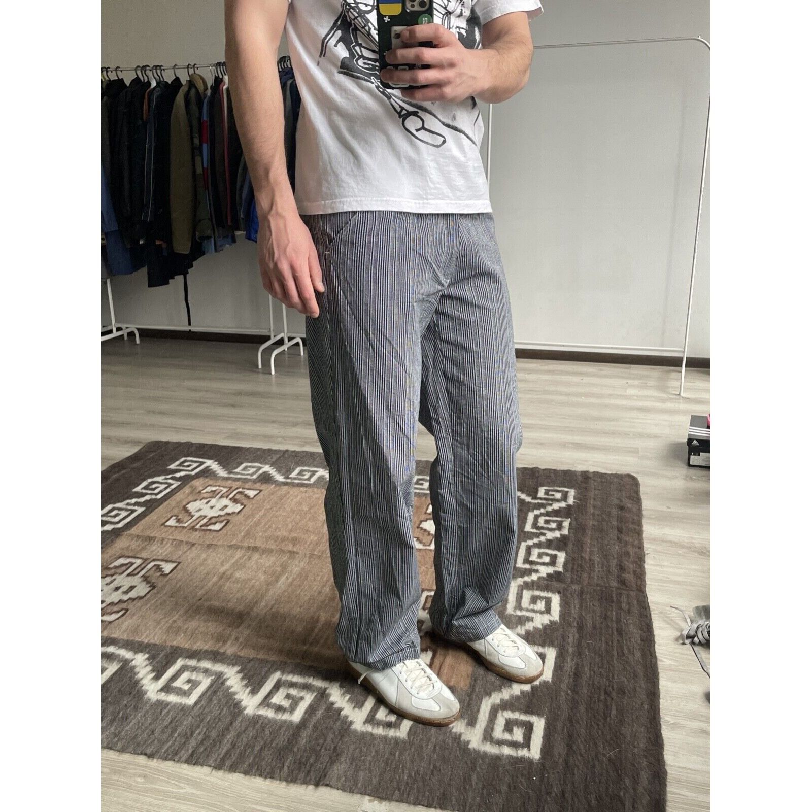 Le Laboureur Vintage French Workwear Stripped Sanfor Chore Pants 8751AC Size US 30 / EU 46 - 1 Thumbnail