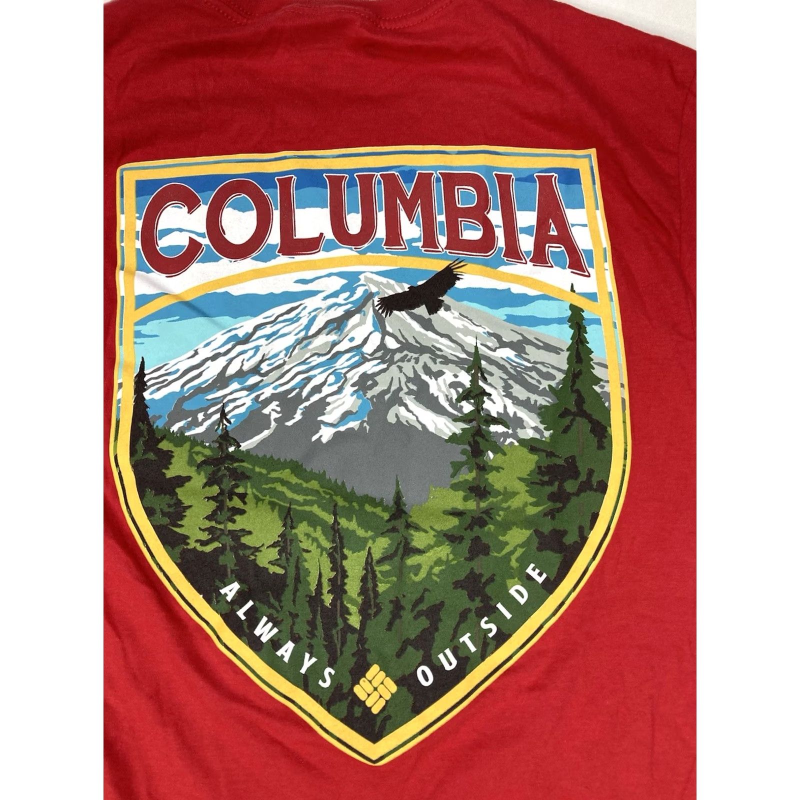 Vintage Columbia T-Shirt Men Small Red Graphic Print Short Sleeve Crew Neck All Seasons Outdoor Animals Logo Size US S / EU 44-46 / 1 - 2 Thumbnail