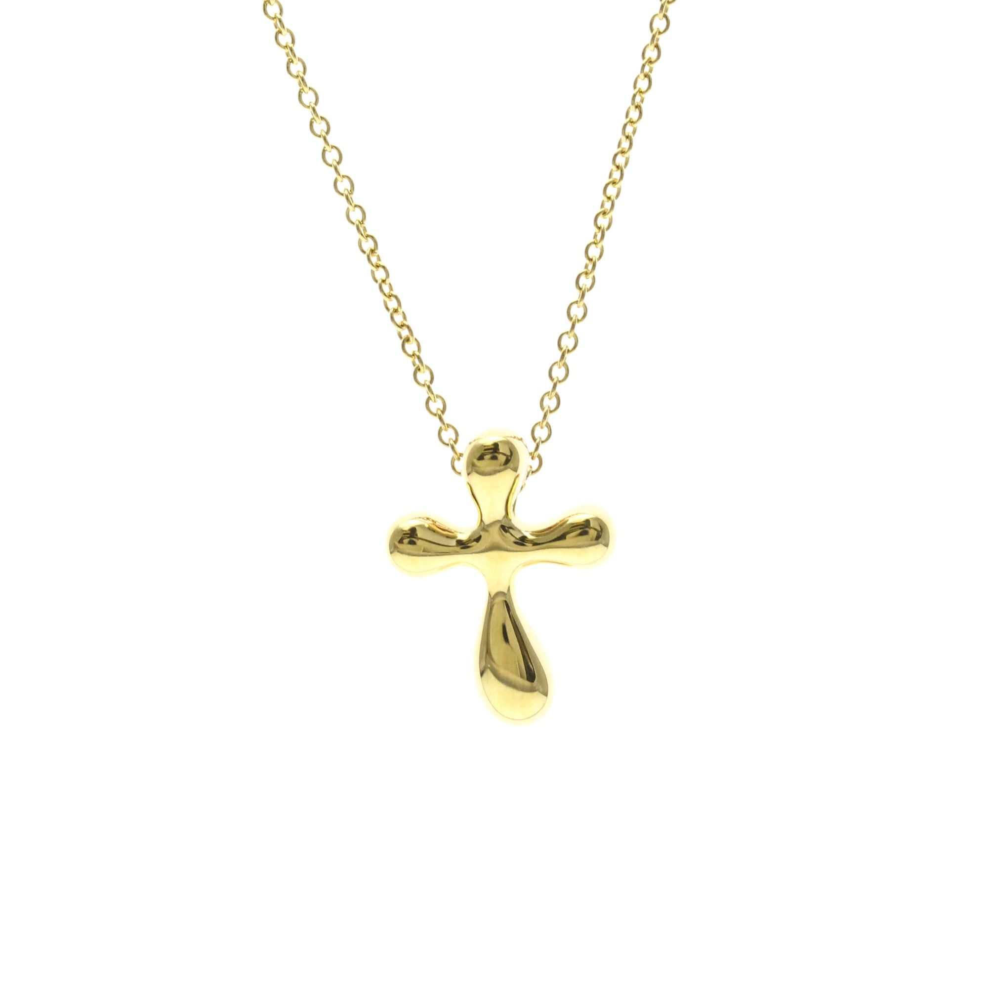 Tiffany & Co. Tiffany Small Cross Necklace Yellow Gold (18K) No Stone Men,Women Fashion Pendant Necklace (Gold) Size ONE SIZE - 1 Thumbnail