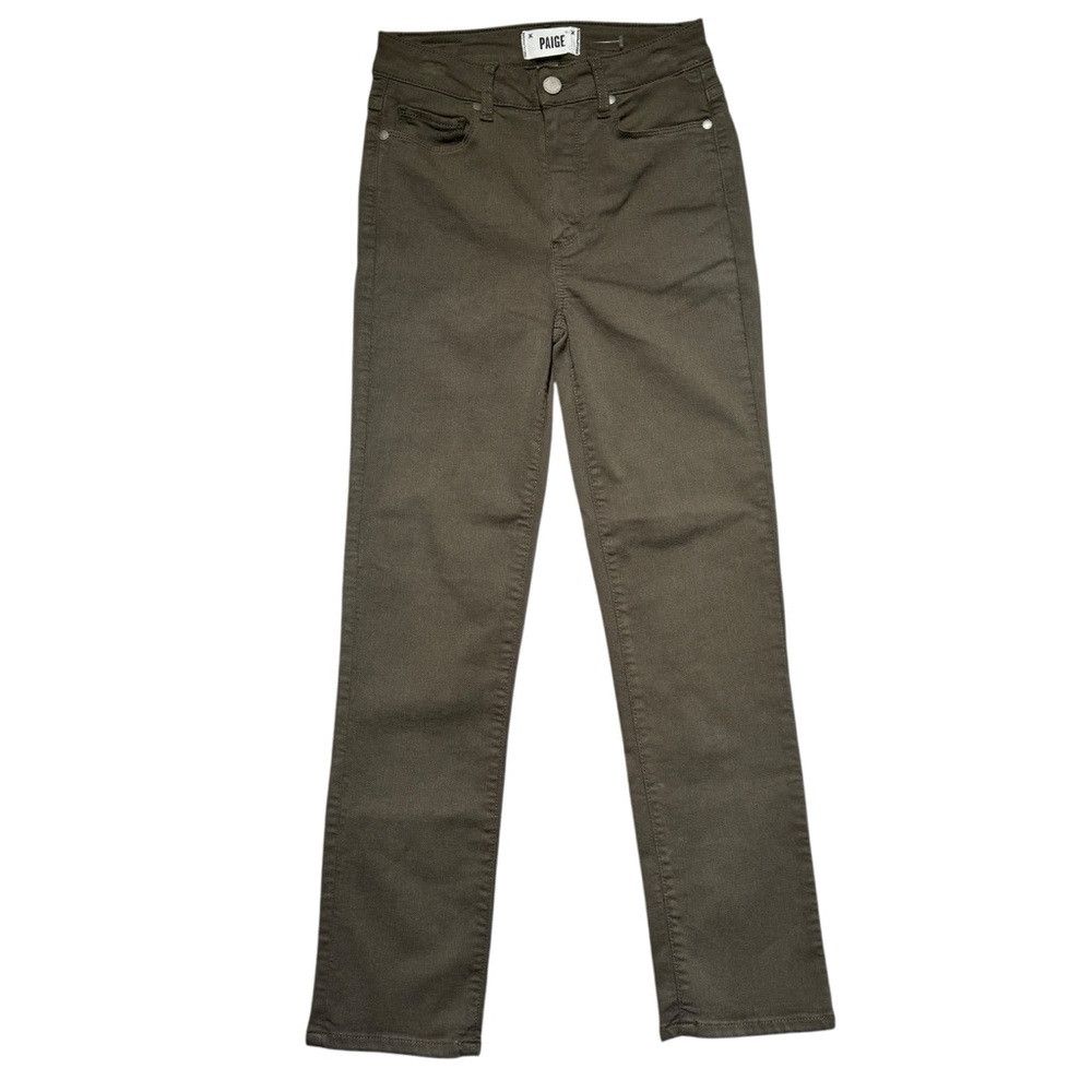 Paige New PAIGE Straight Leg Stretch Olive Jeans Size 27 Size 27" / US 4 / IT 40 - 1 Thumbnail