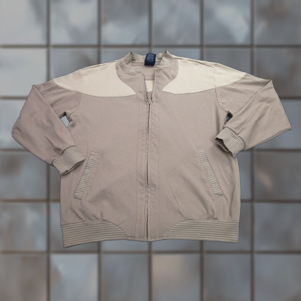 Blair VINTAGE John Blair Jacket Mens M Beige Tan Zip Knit Bomber Grandpa Rockabilly Size US M / EU 48-50 / 2 - 1 Thumbnail