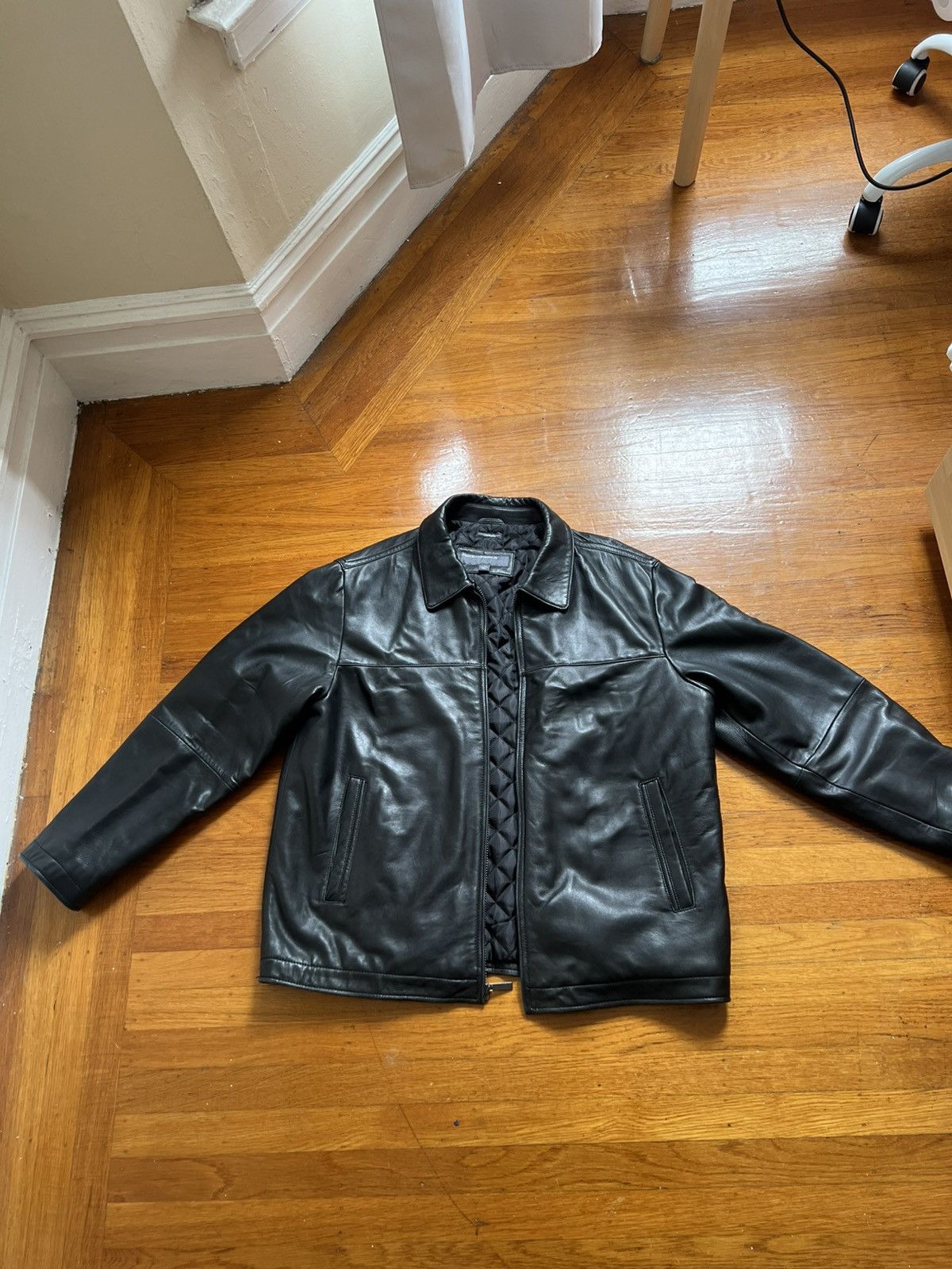 Perry Ellis Lambskin Leather Jacket Size US XL / EU 56 / 4 - 1 Thumbnail