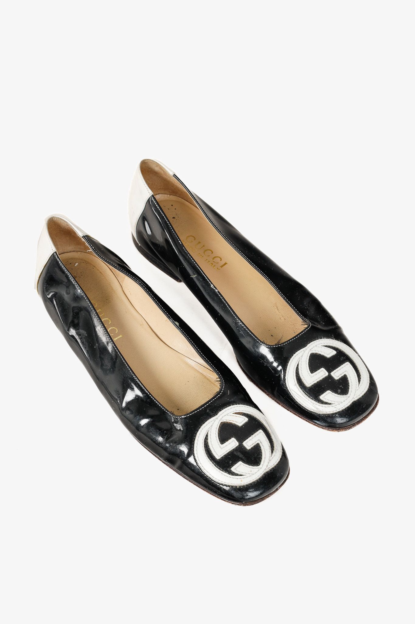 Gucci Gucci Black Patent-Leather GG-Logo Ballerina Flats Size US 7.5 / IT 37.5 - 1 Thumbnail
