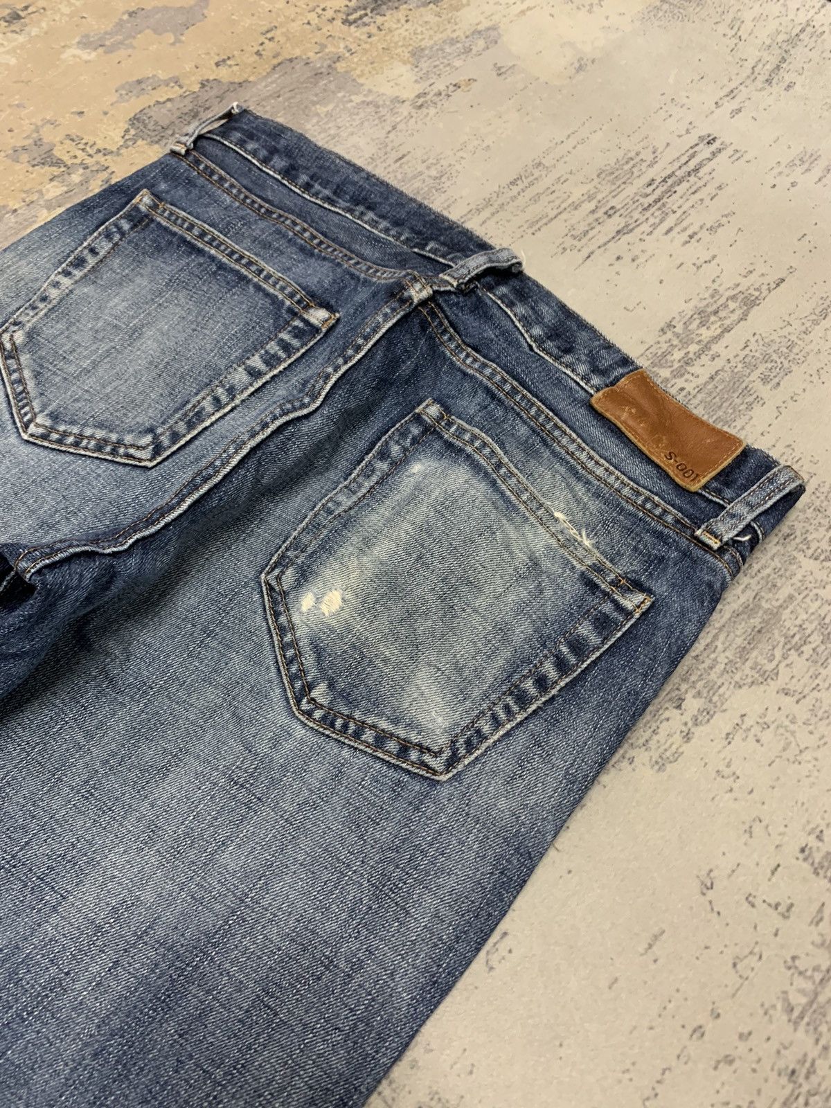 Japanese Brand Vtg Uniqlo S001 Kaihara Japanese Distressed Denim Jeans W32 Size US 32 / EU 48 - 14 Thumbnail