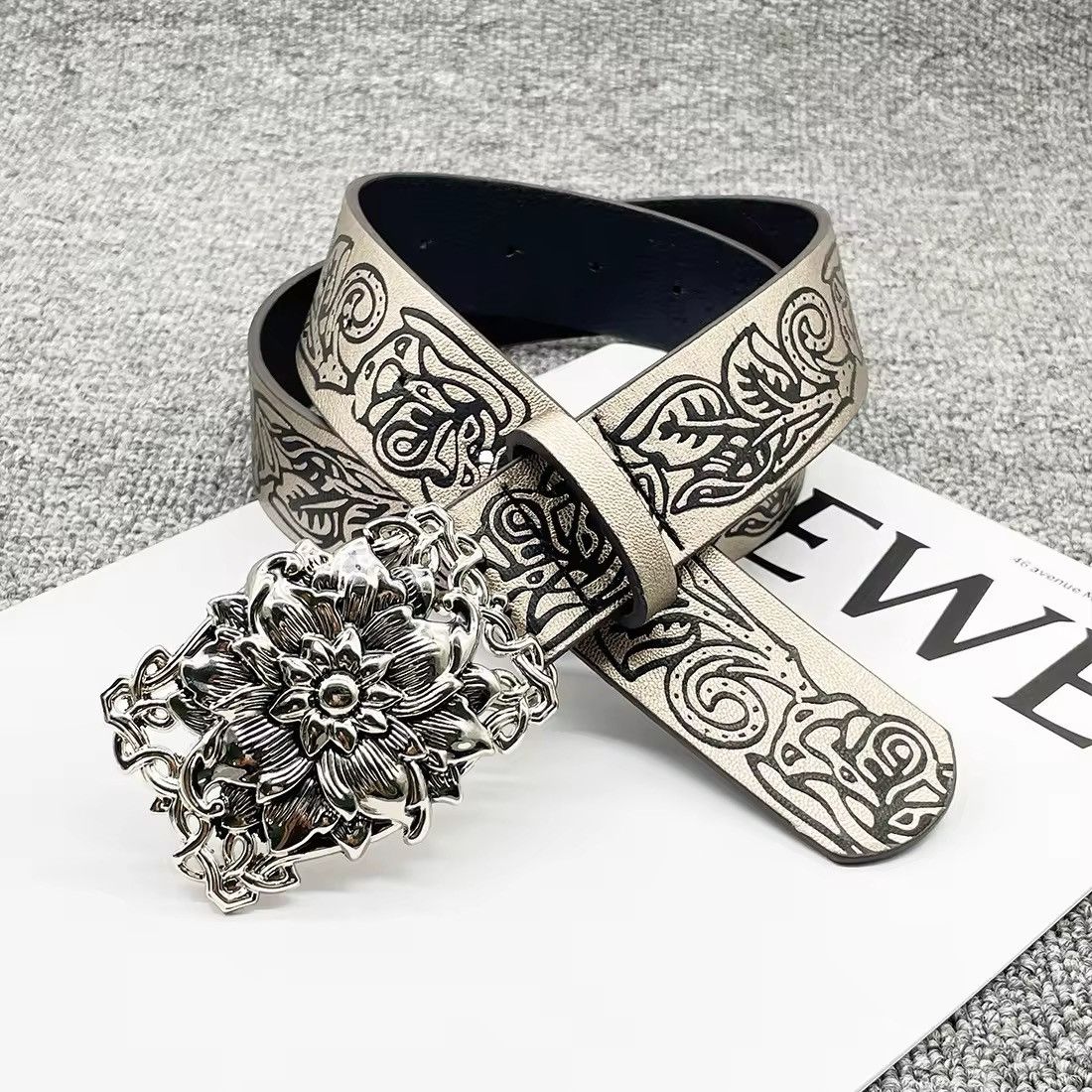 Japanese Brand × Leather Rose Pu Leather Belt Belt Size ONE SIZE - 2 Thumbnail