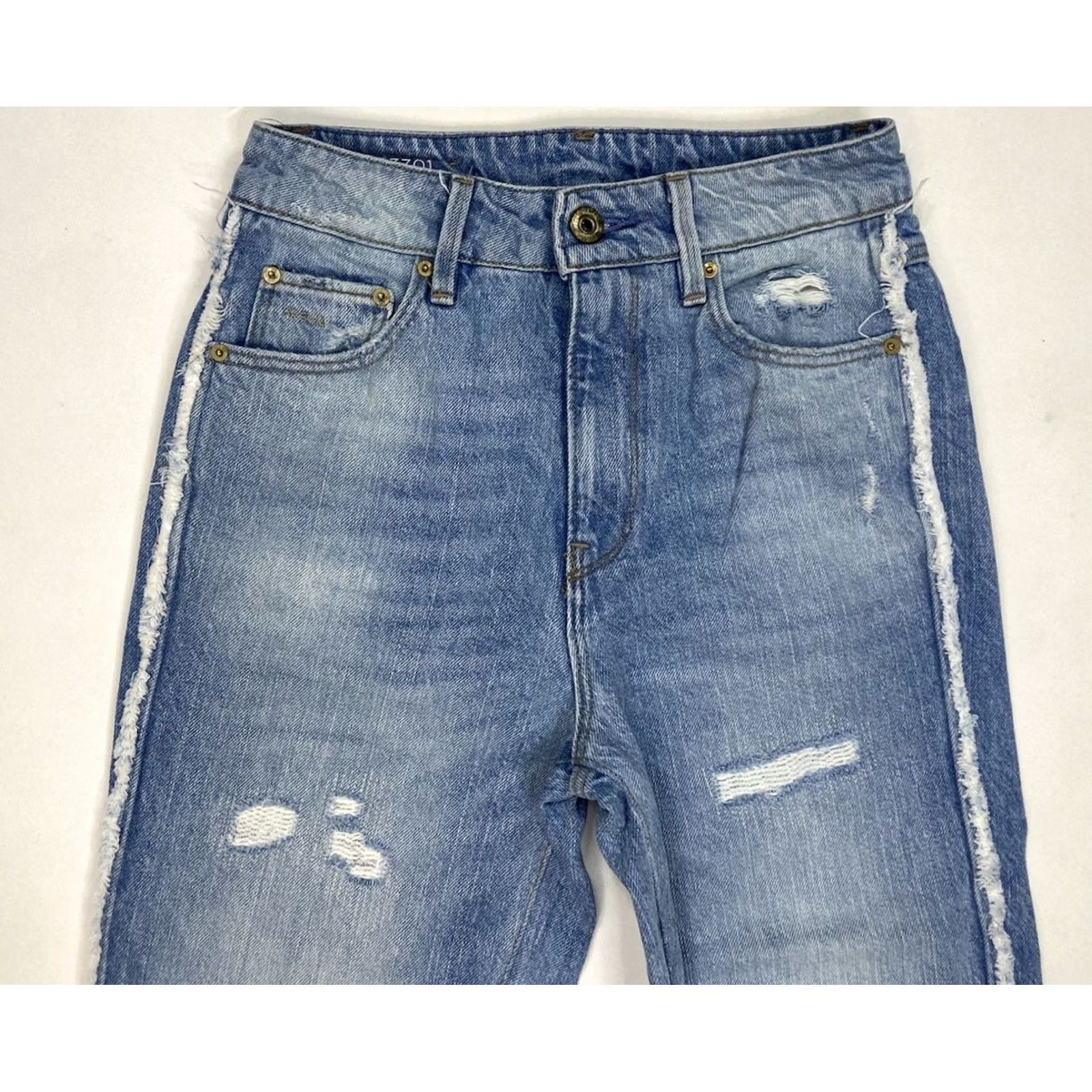 G-Star VINTAGE G-Star 3301 Jeans Denim 5-Pocket Women Size 24 Blue Fringe Ankle Slim/Regular Size 42" / US 20 - 3 Thumbnail