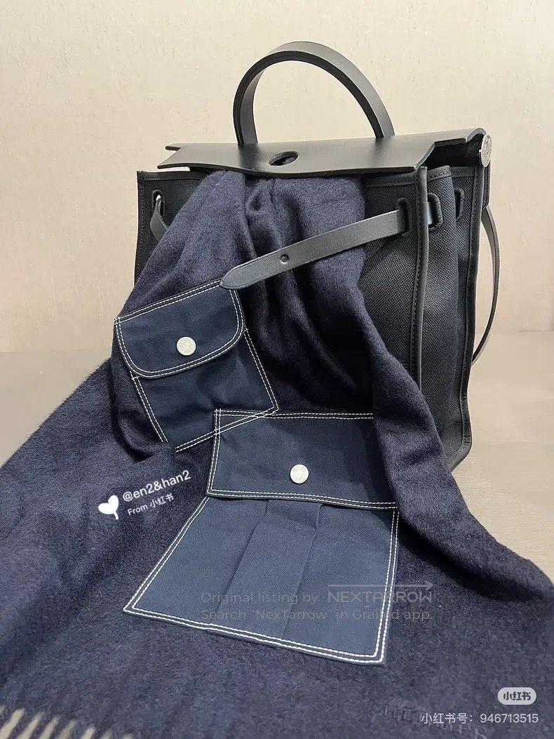 Hermes Hermes 100% Cashmere Blue Pocket Scarf Shawl Size ONE SIZE - 8 Thumbnail