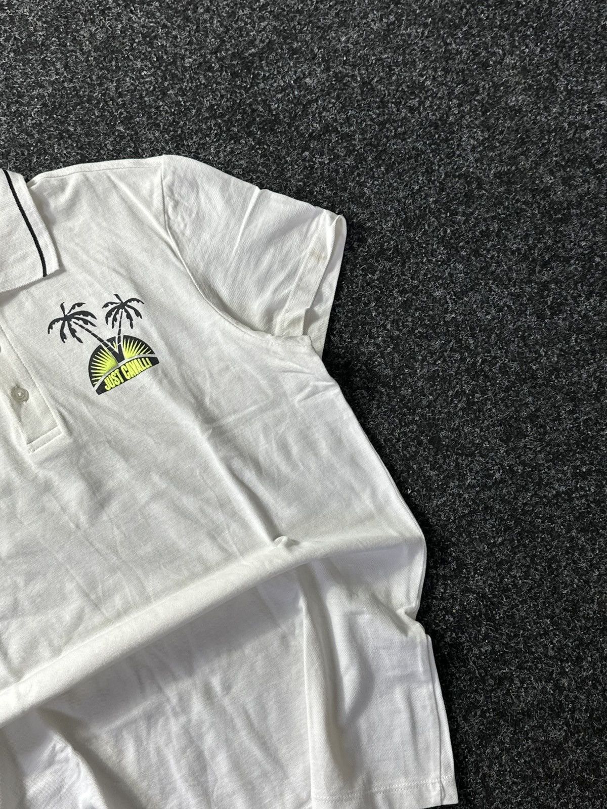 Just Cavalli × Roberto Cavalli 🚨JUST CAVALLI BEACHWEAR ROBERTO RARE TREE DESIGN POLO SHIRT Size US M / EU 48-50 / 2 - 3 Thumbnail